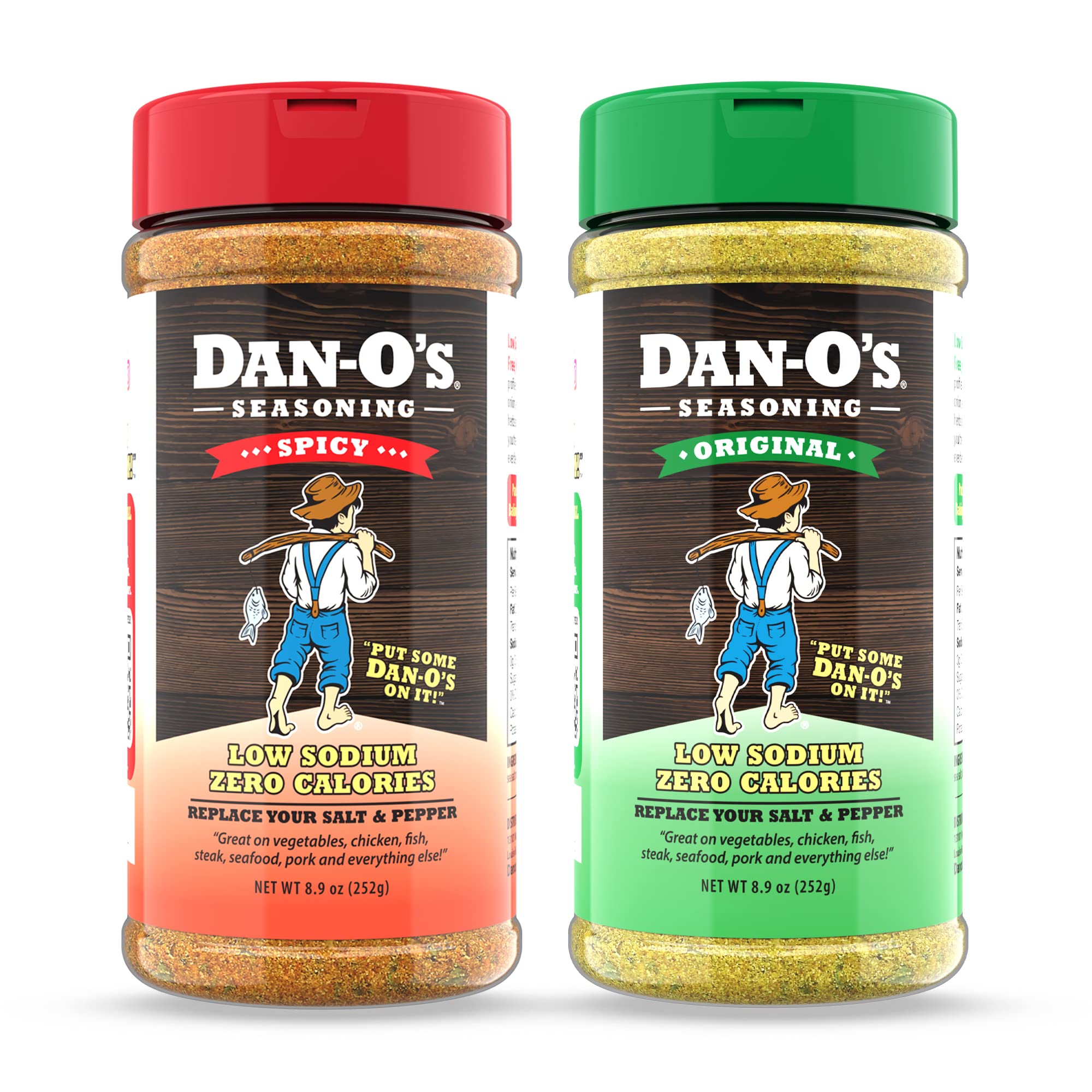 Dan-O's Seasoning Starter Pack - Original & Spicy Flavors, All Natural, Sugar Free, Keto, All Purpose Seasonings, Vegetable Seasoning, Meat  Seasoning, Low Sodium Seasoning, Cooking Spices