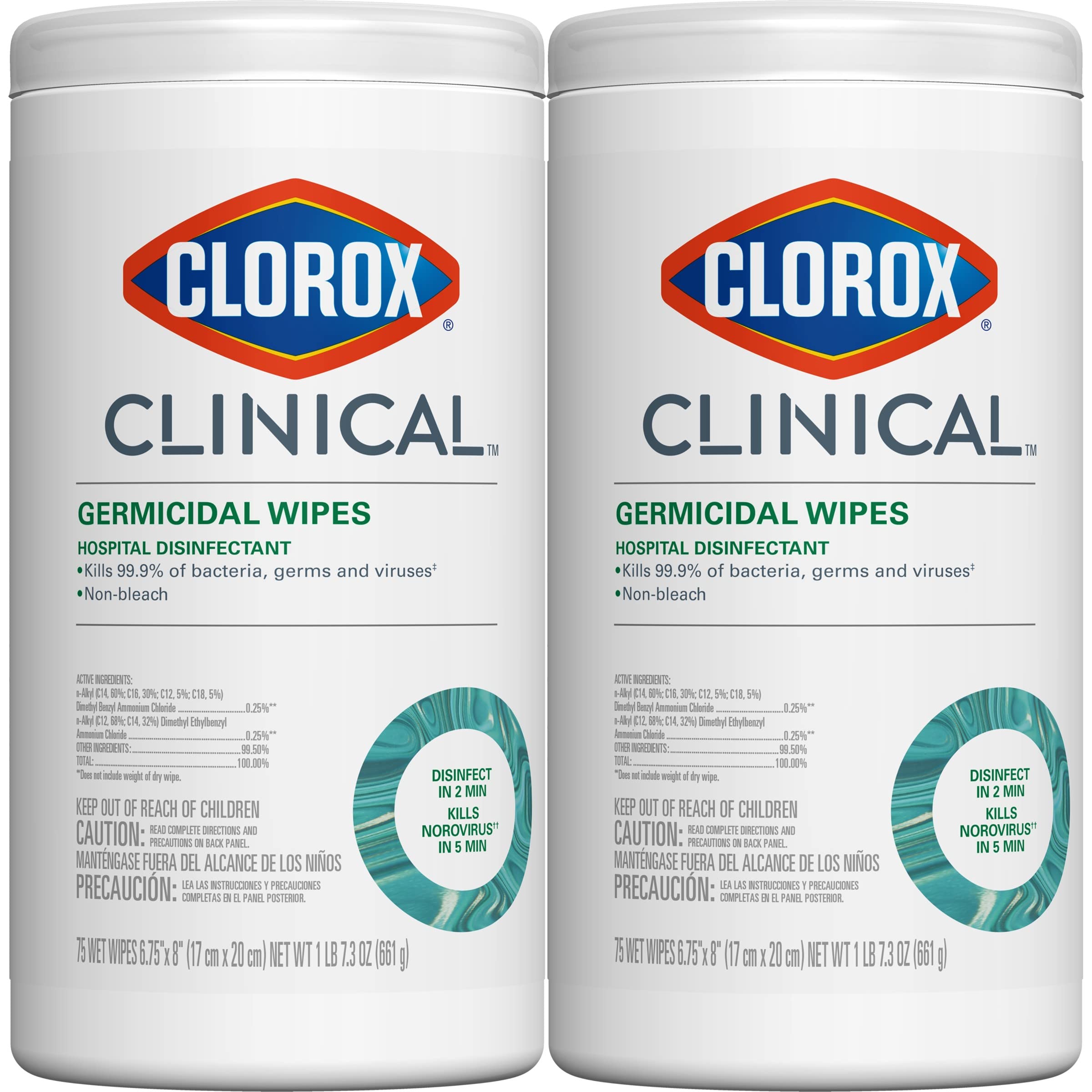 Clorox Clinical Germicidal Wipes - Hospital Disinfectant for Health ...