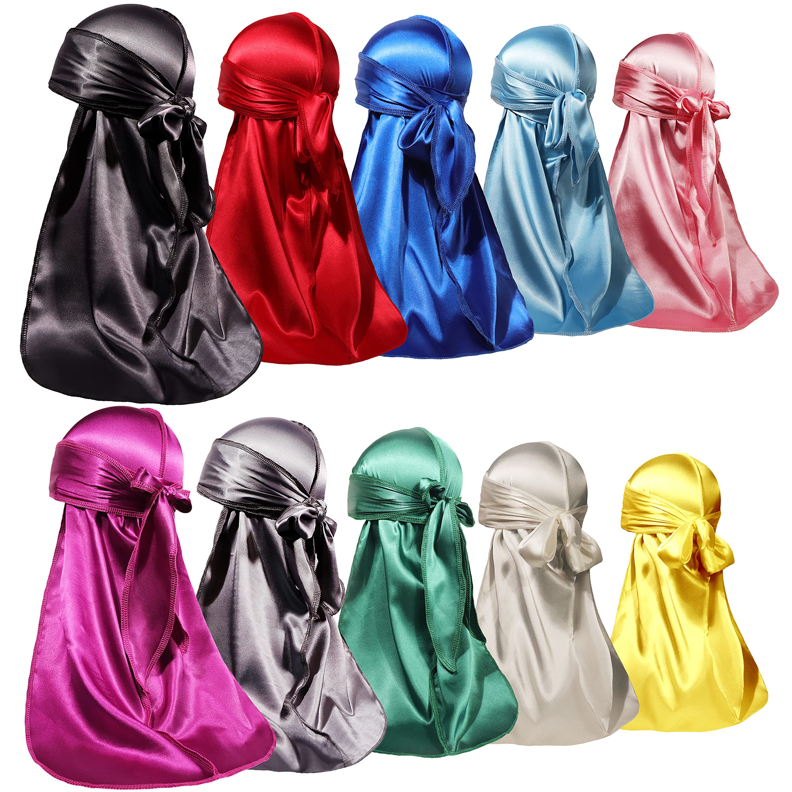  4PCS Silky Durags, Silk Durag for Men Women Waves