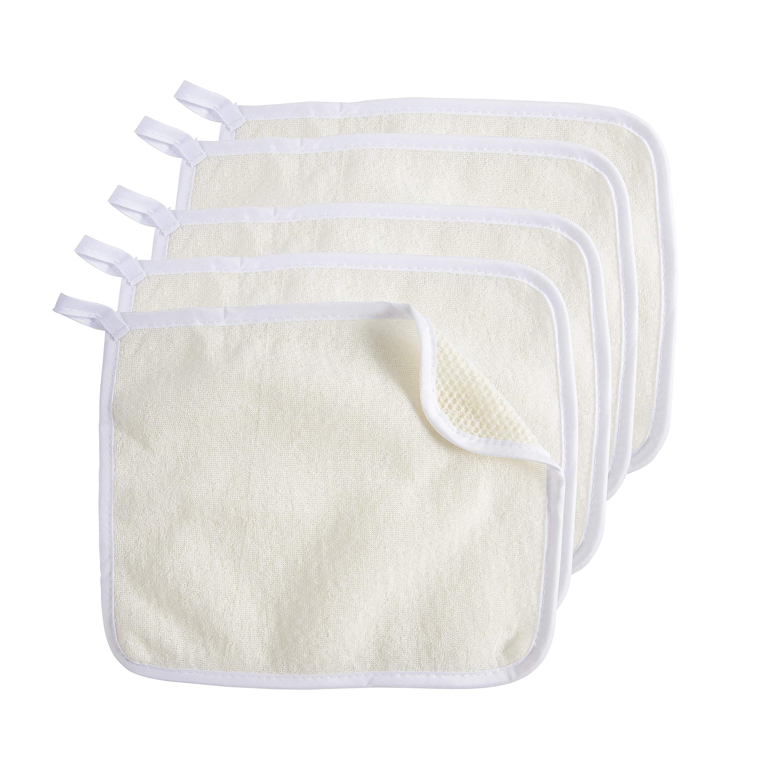 Exfoliating Face Body Wash Cloths Towel Soft Weave Bath Cloth Dual-Sided  Exfoliating Scrub Cloth Shower Wash Rags Massage Bath Cloth for Skin Care 5  Pcs