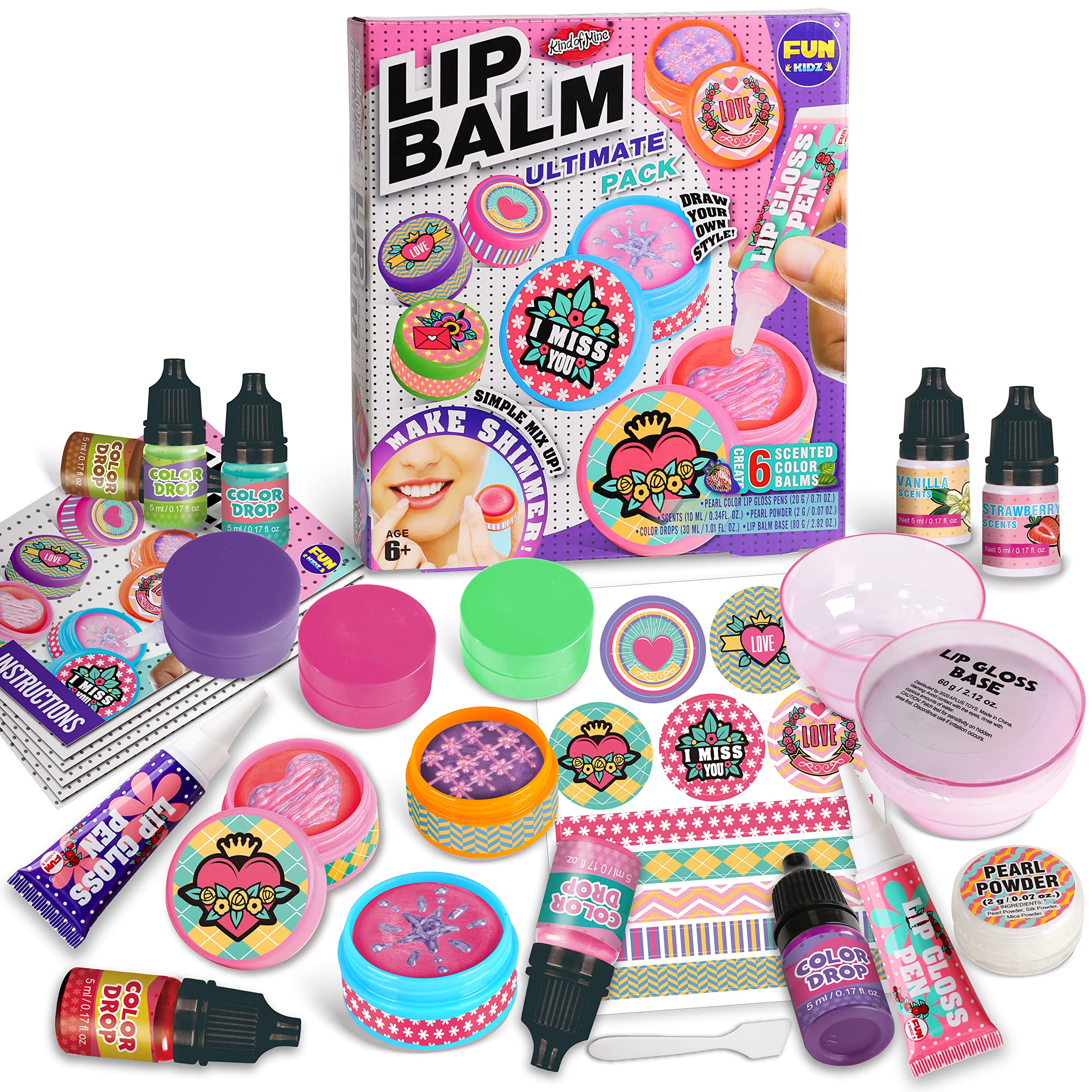 All Natural Lip Balm Kit For Girls FunKidz Lip Gloss Making Kit For Kids  Ages 8-10 10-12 Girls Gift Makeup Science Lab