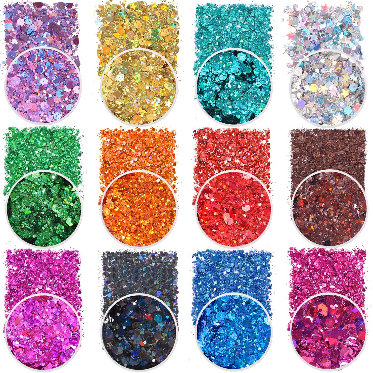 Charistmas Decoration Chunky Mix Laser Glitters for Slime Resin