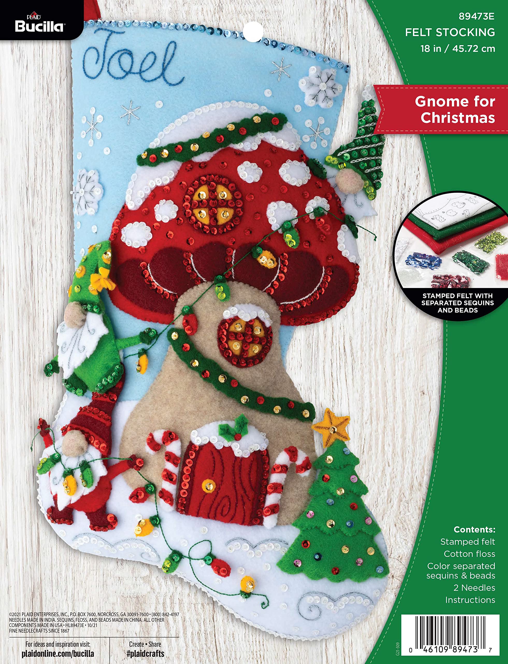 Bucilla Felt Stocking Applique Kit 18 Long-Gingerbread Santa, 1