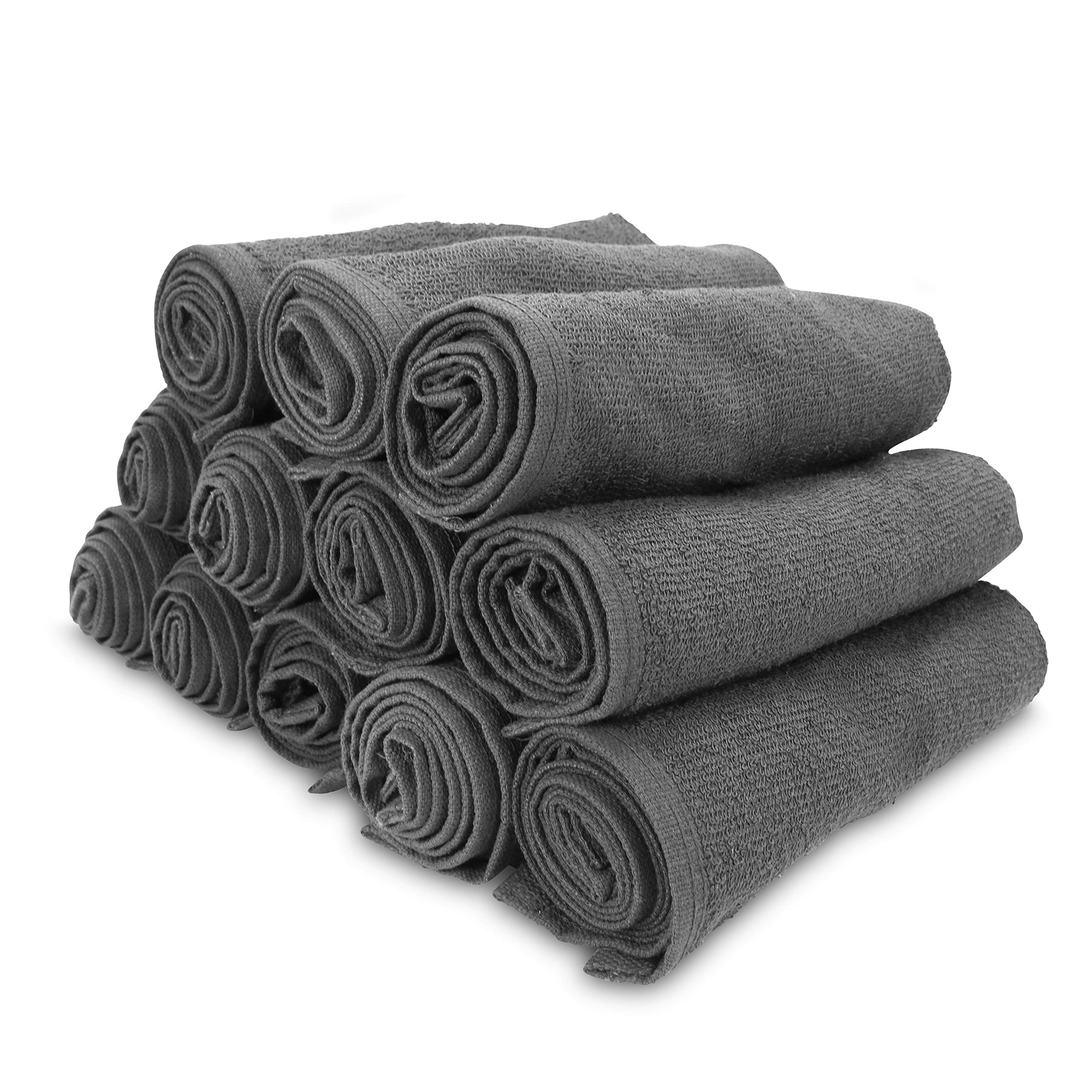 Arkwright Bleach Safe Salon Towel - (Pack of 12) 100% Ring Spun Cotton  Super Soft, Lightweight, Quick Dry, Absorbent Hand Towels, Perfect for Spa,  Facials, Gym, Cosmetology, 16 x 28 in, Charcoal Charcoal 16 x 28 Inch (12  Pack)