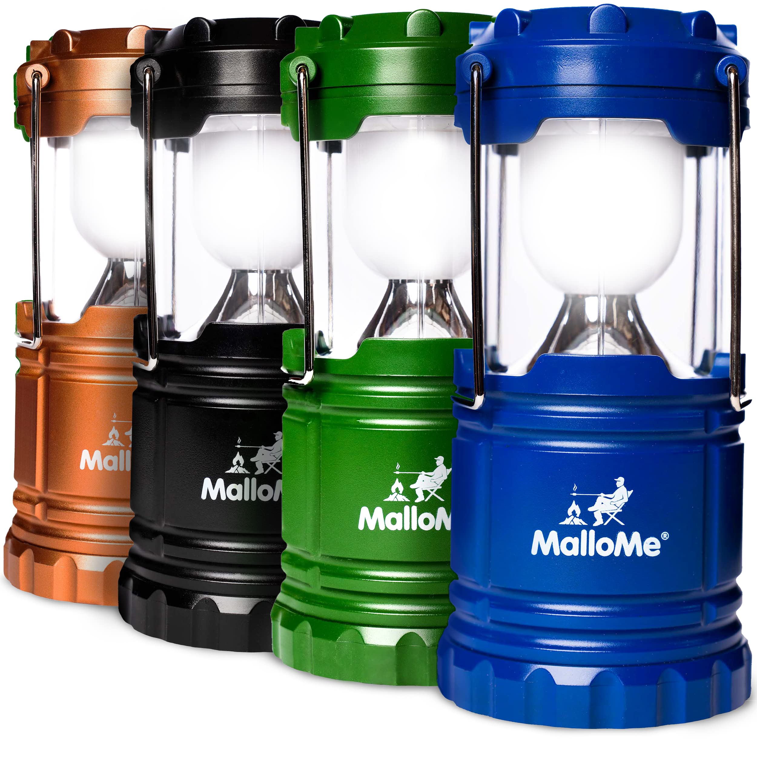 MalloMe Camping Lantern Black Gold 2 Pack Lanterns for Power