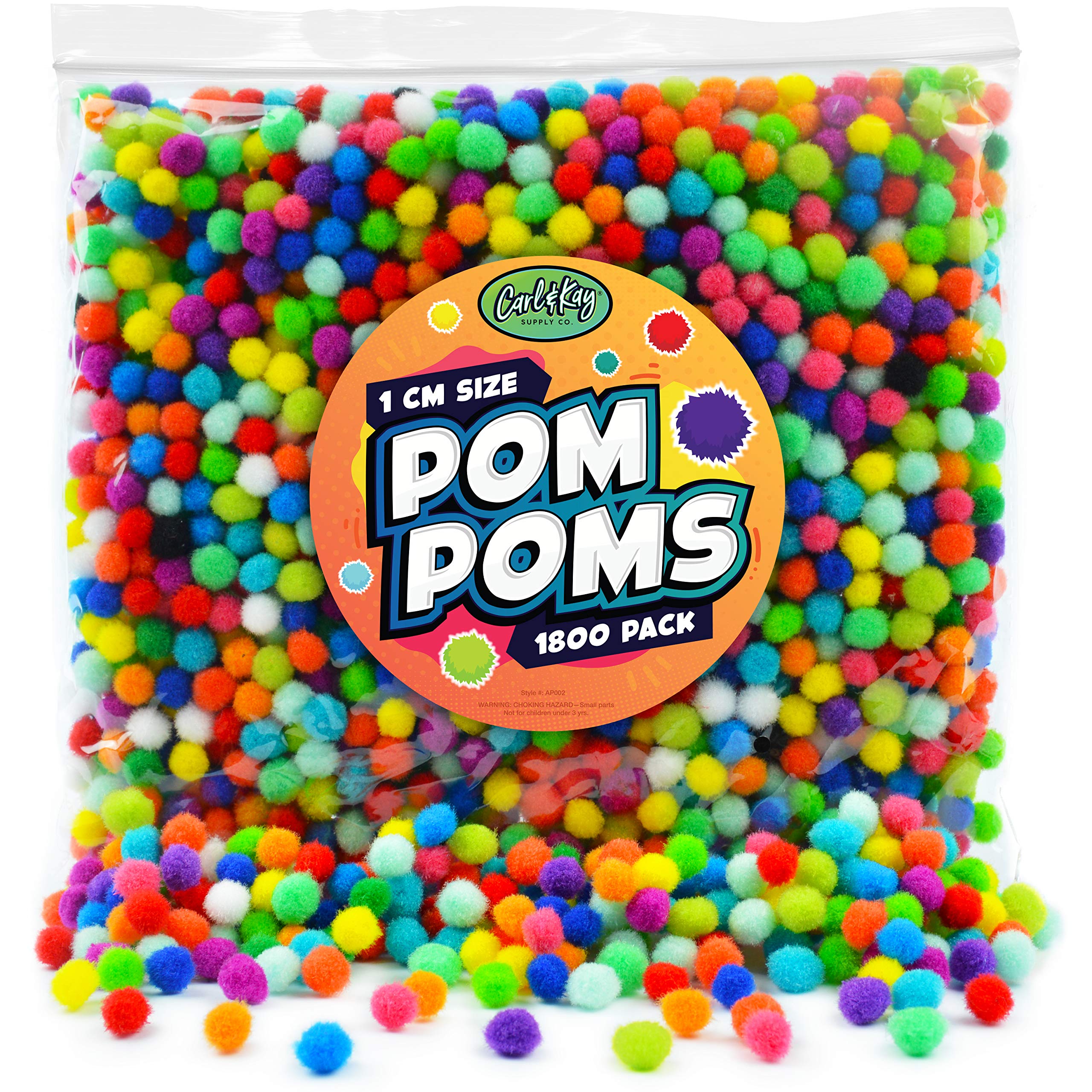 1800 Pieces - Small Pom Poms Balls for Craft Supplies - Assorted