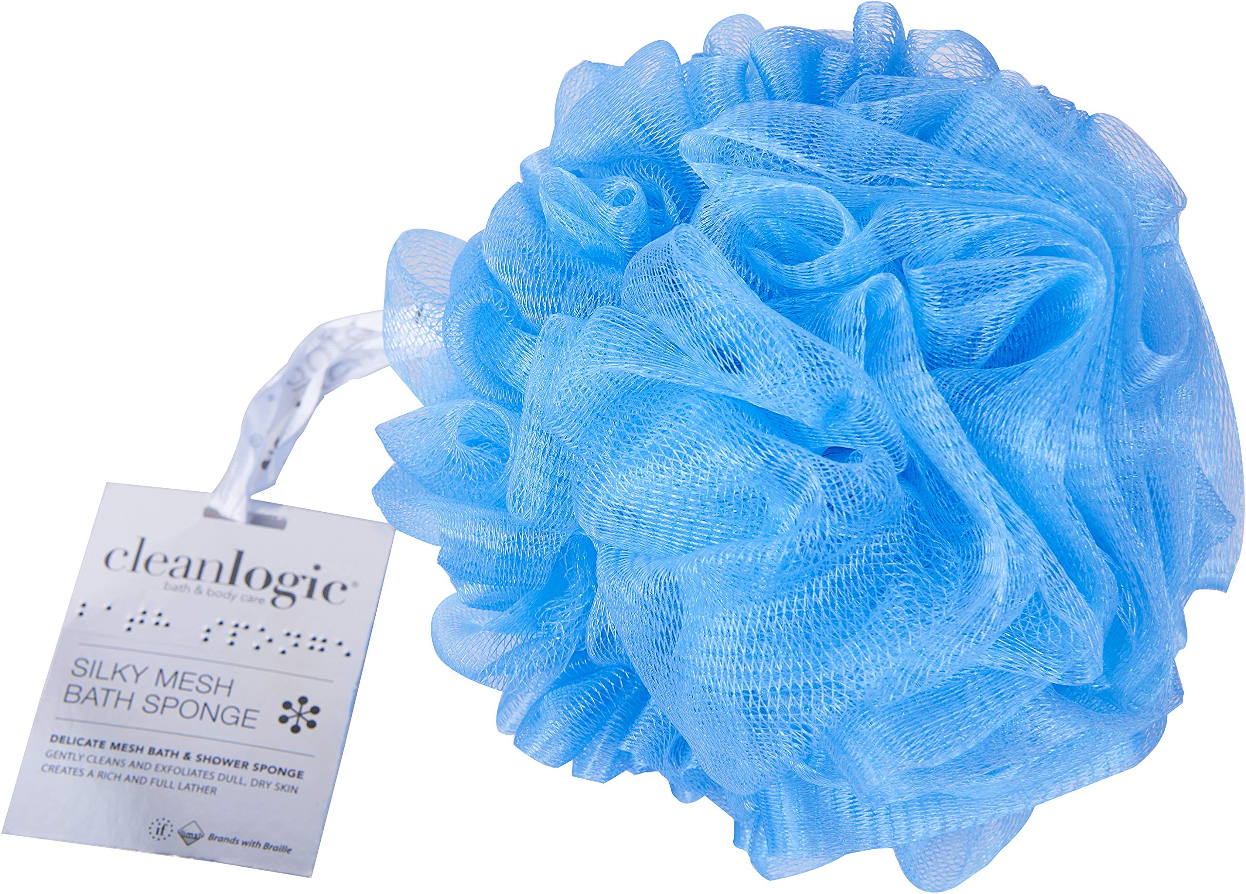 Clean Logic Bath and Body Silky-Soft Mesh Sponge 70 Grams Assorted
