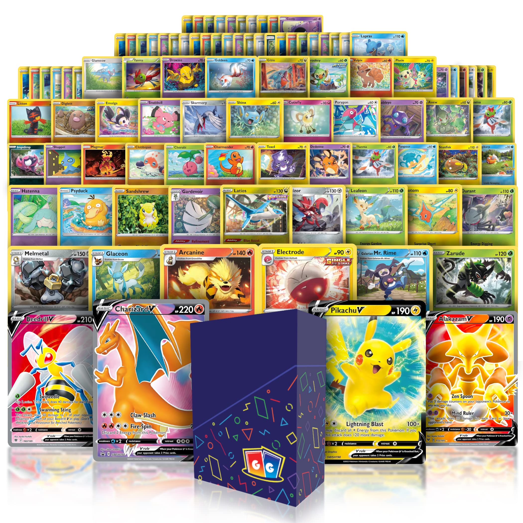 100 Assorted Pokemon Cards with Foils and 2 Ultra Rare Legendary Pokemon