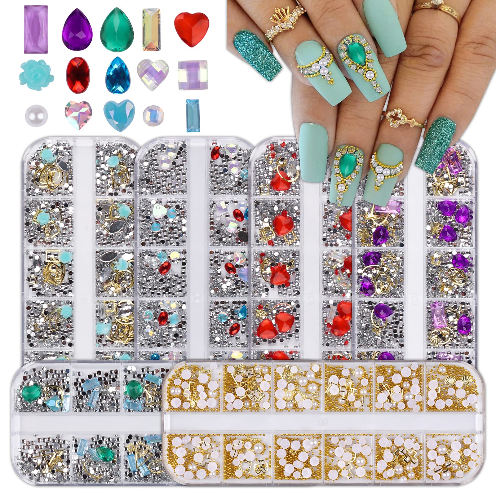 3D Diamond Craft Gems Face Rhinestone Nail Sticker Jewels