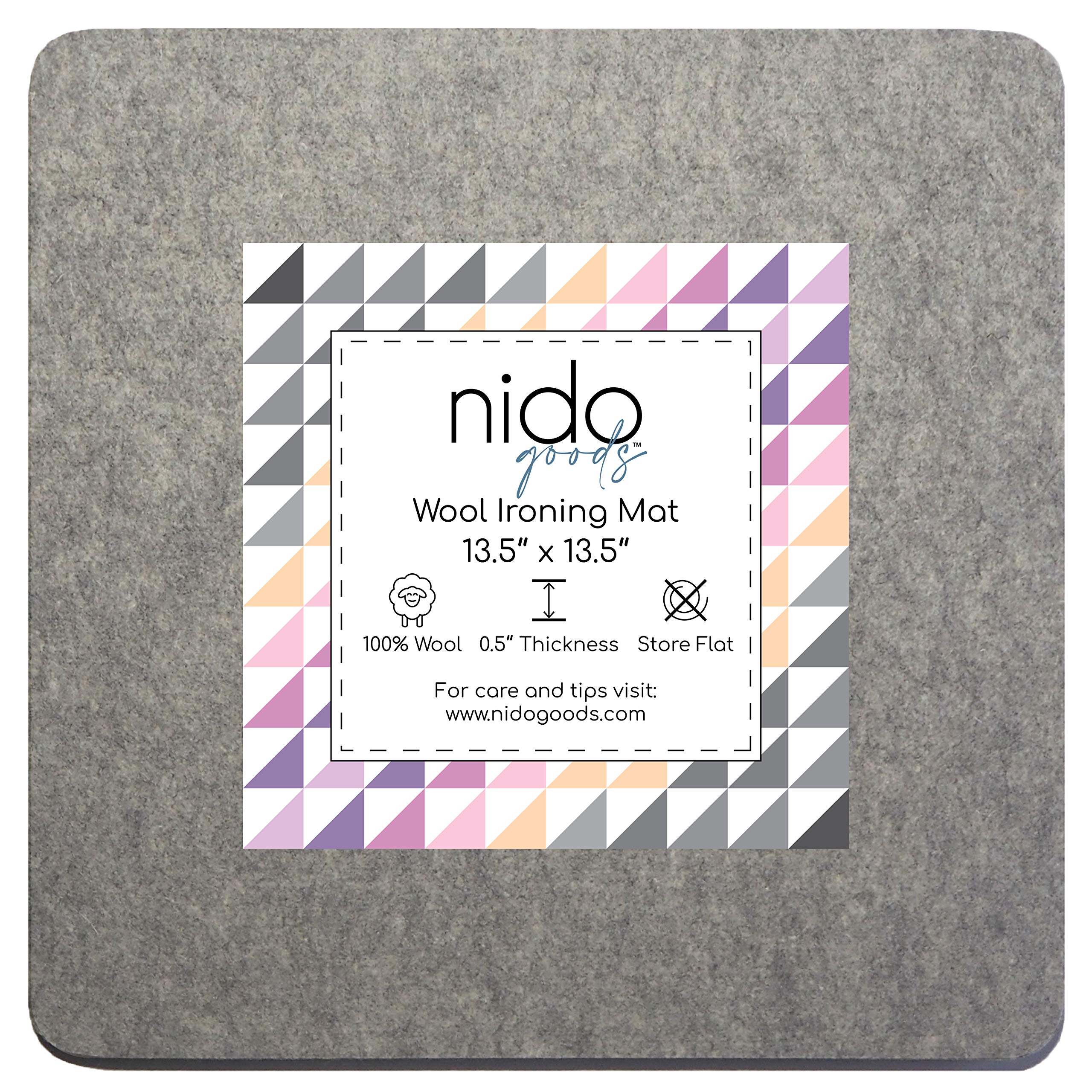 13.5 x 13.5 Wool Ironing Mat - Authentic 100% New Zealand Wool Pressing Pad  Perfect for Quilting and More!