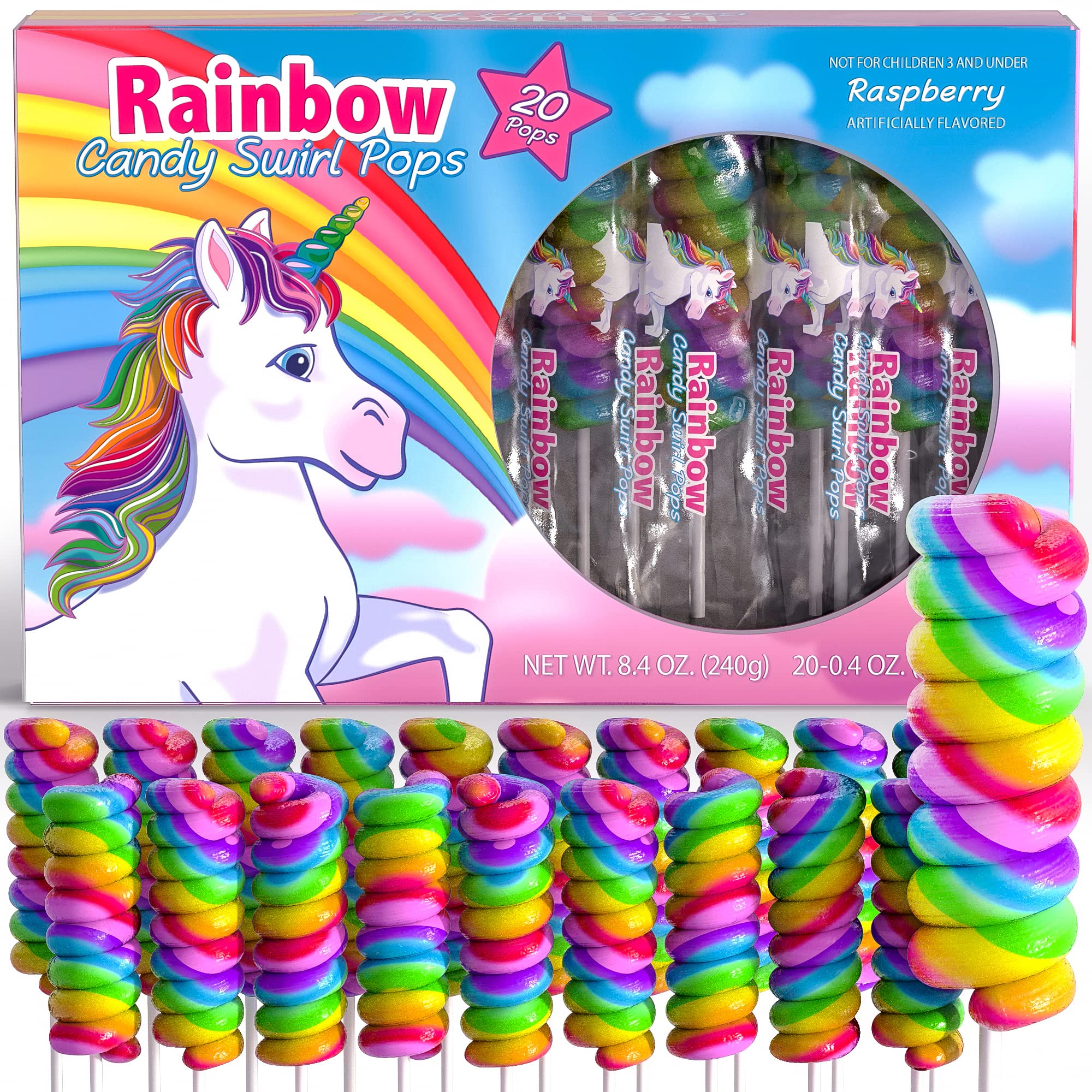 Fun Express Big Rainbow Lollipops For Kids, 6 Count