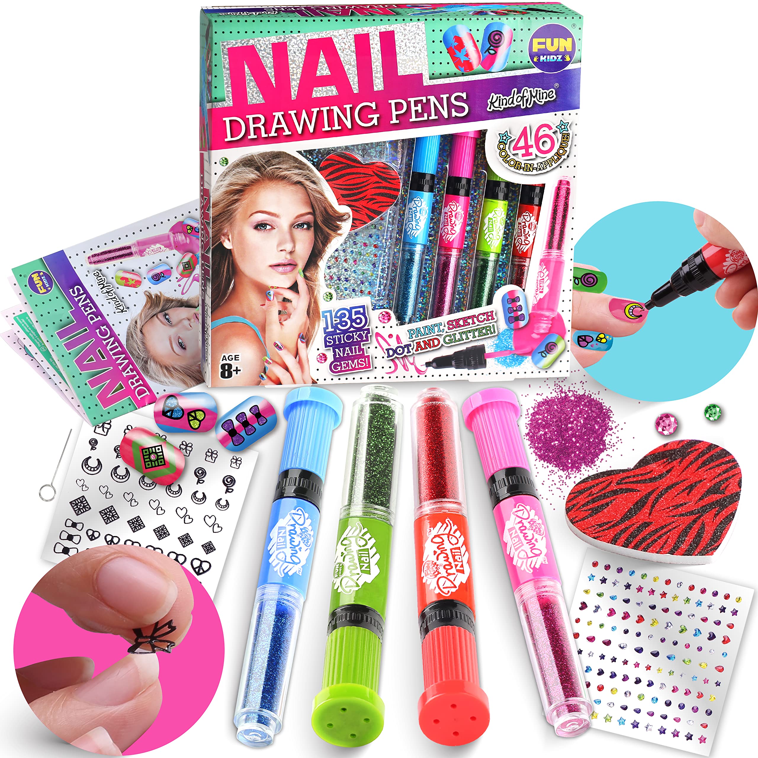 Kit For Girls Kids Nail Polish Set With Nail Dryer Sticky Cartoon Fake Nail  Diy Sticker Nail Studio Decoration Birthday - Nail Sets & Kits - AliExpress