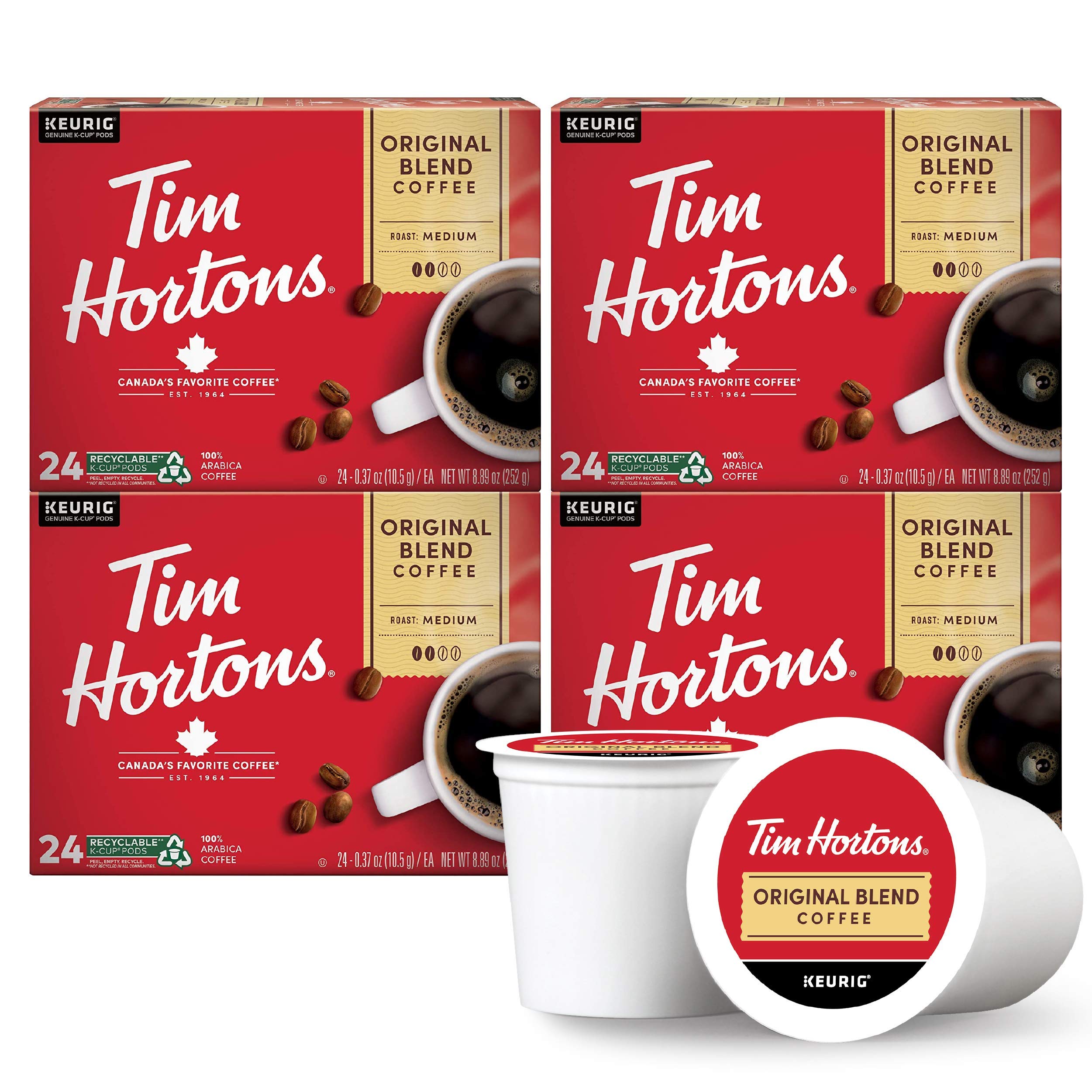  Tim Hortons Original Blend, Medium Roast Coffee, Single-Serve  K-Cup Pods Compatible with Keurig Brewers, 24 Count(Pack of 1) : Grocery &  Gourmet Food