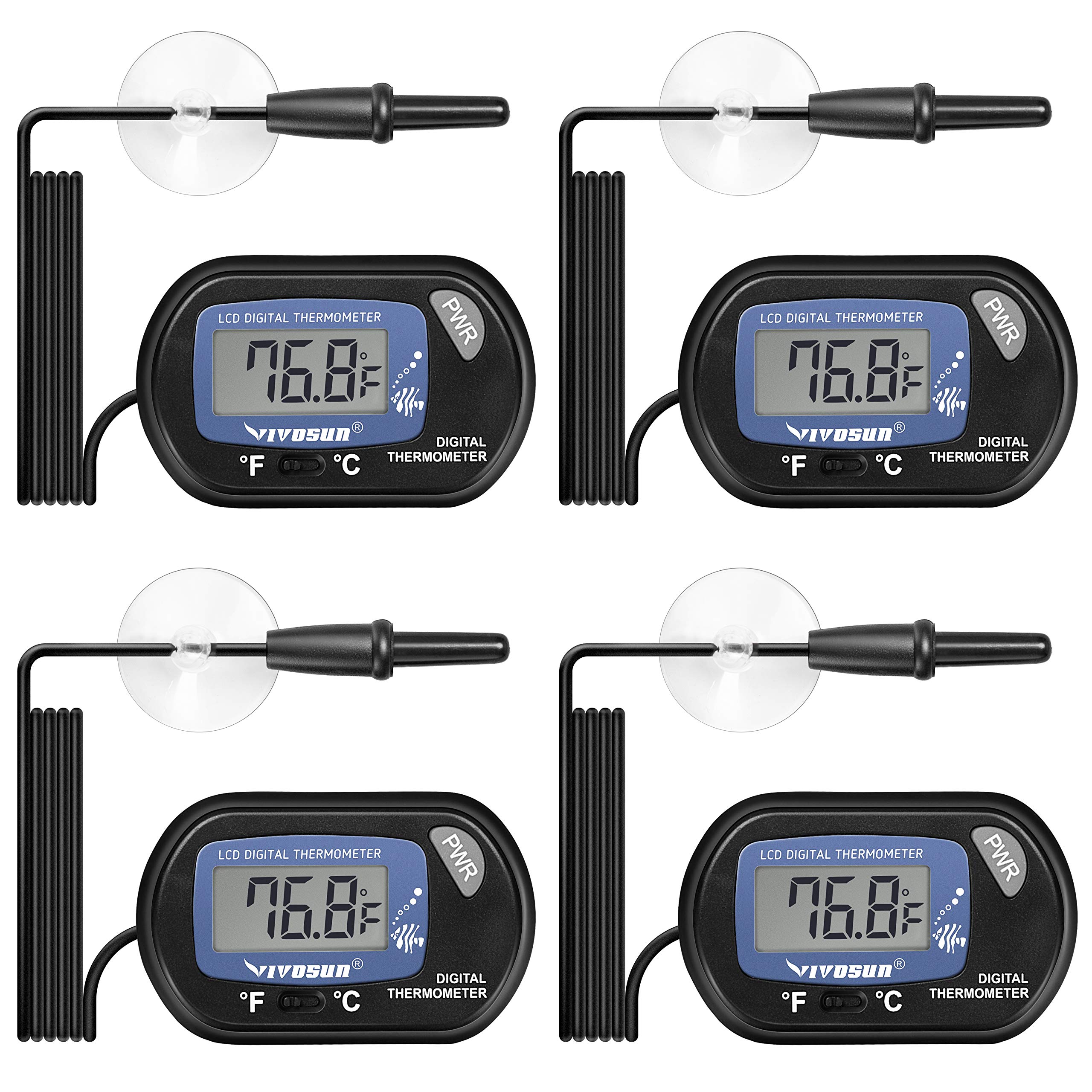 VIVOSUN 2 Pack Aquarium Thermometer Digital Reptile Fish Tank