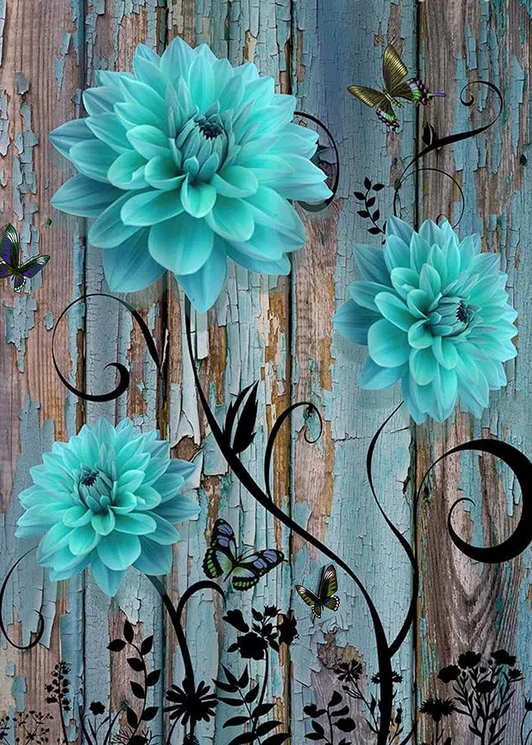 Rustic Flower Diamond Painting Kits for Adults - Farmhouse 5D Diamond Art  Kits for Adults Beginner DIY