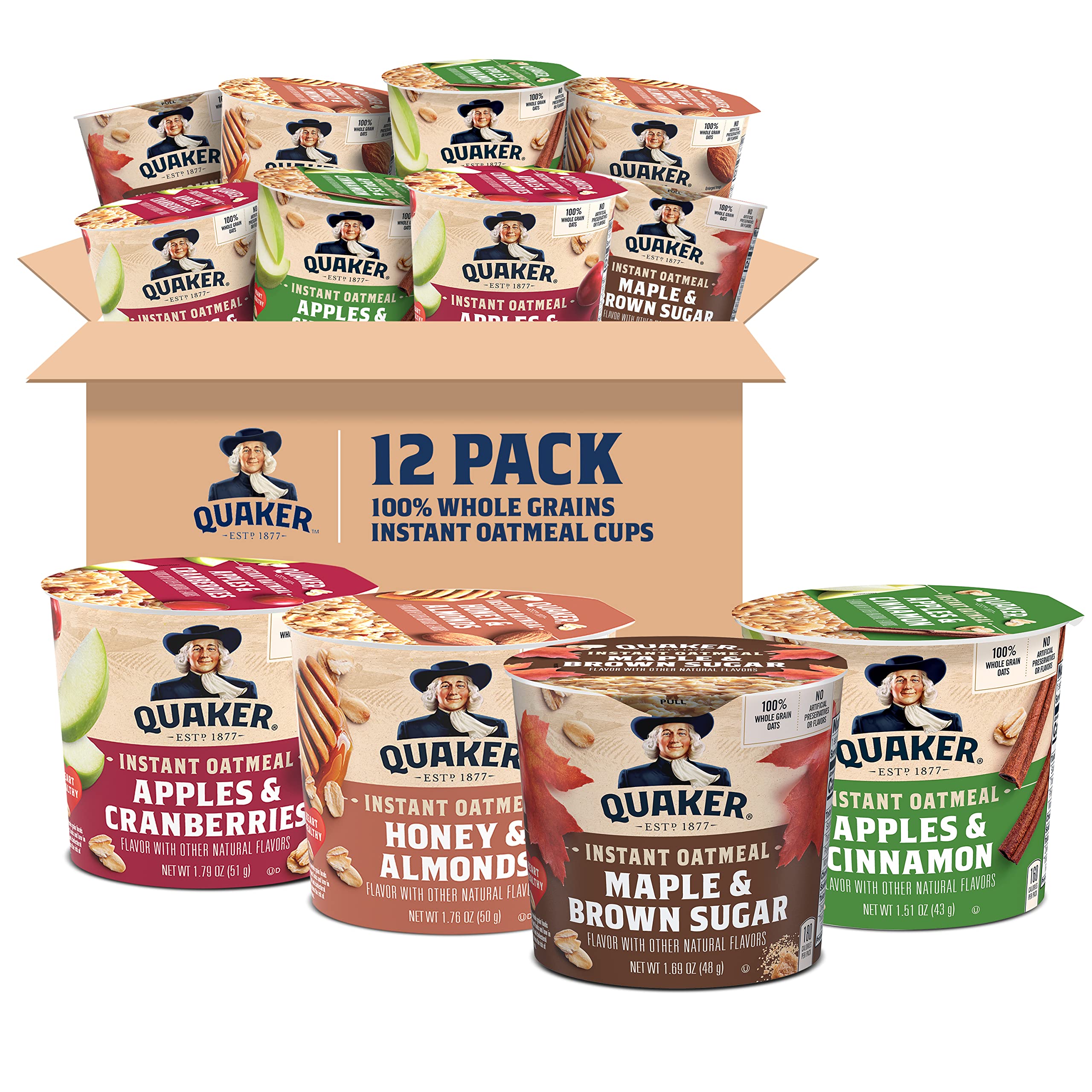 Quaker Overnight Oats, Variety Pack, 12 Count