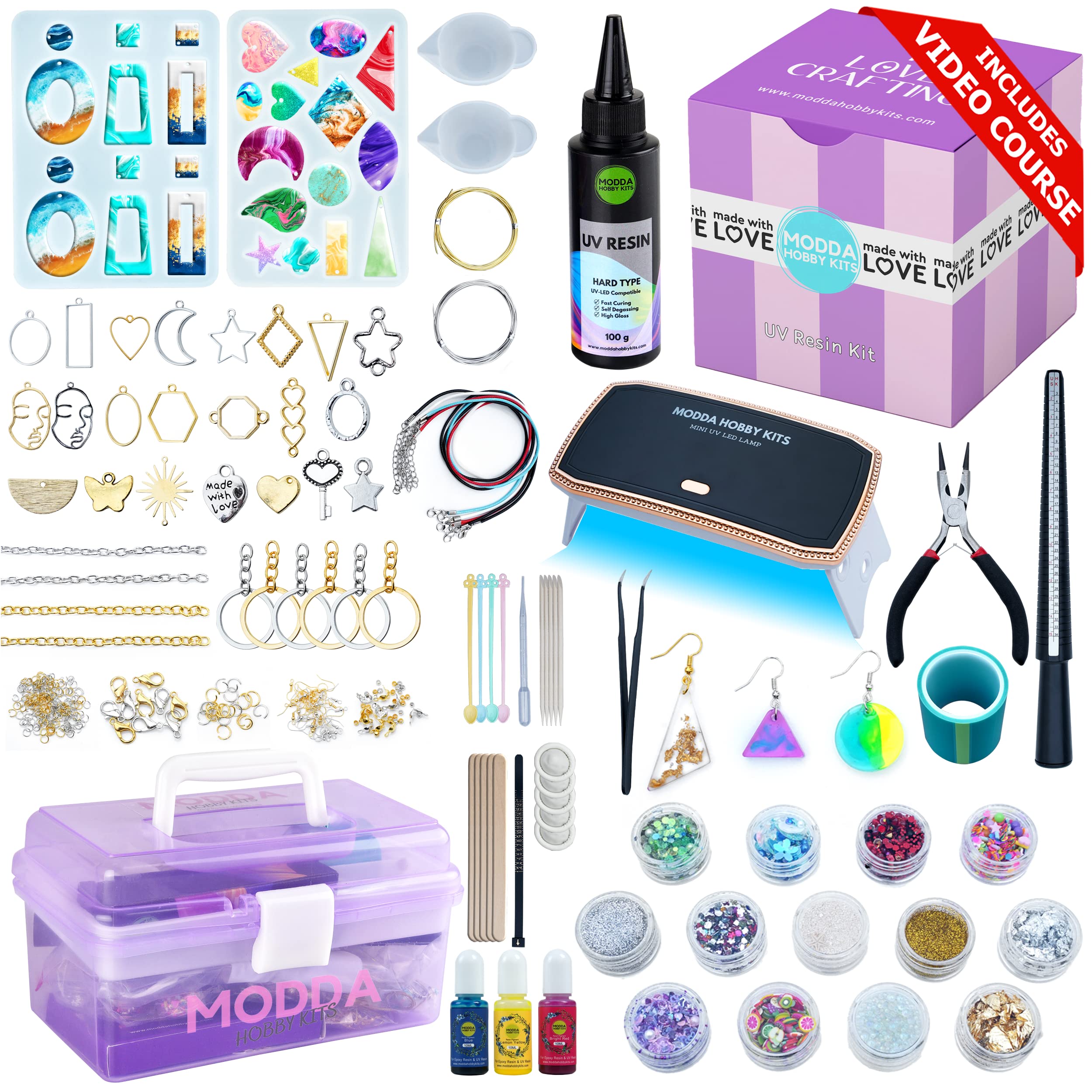 MODDA UV Resin Kit with Light for Beginners with Video Course