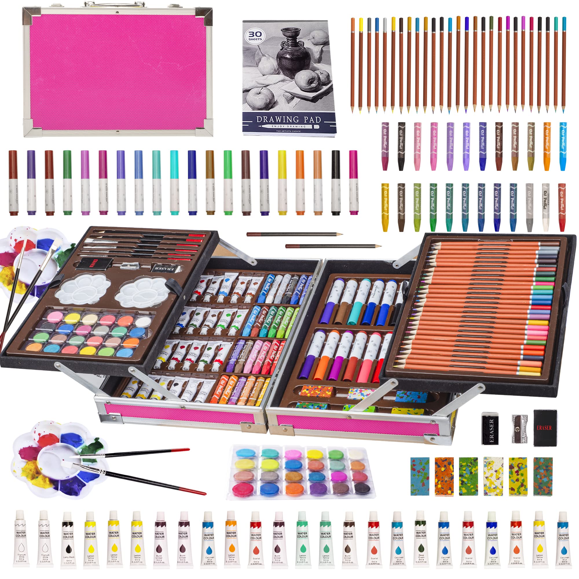 KINSPORY Art Supplies Case 139 Pack Arts Crafts Painting Coloring