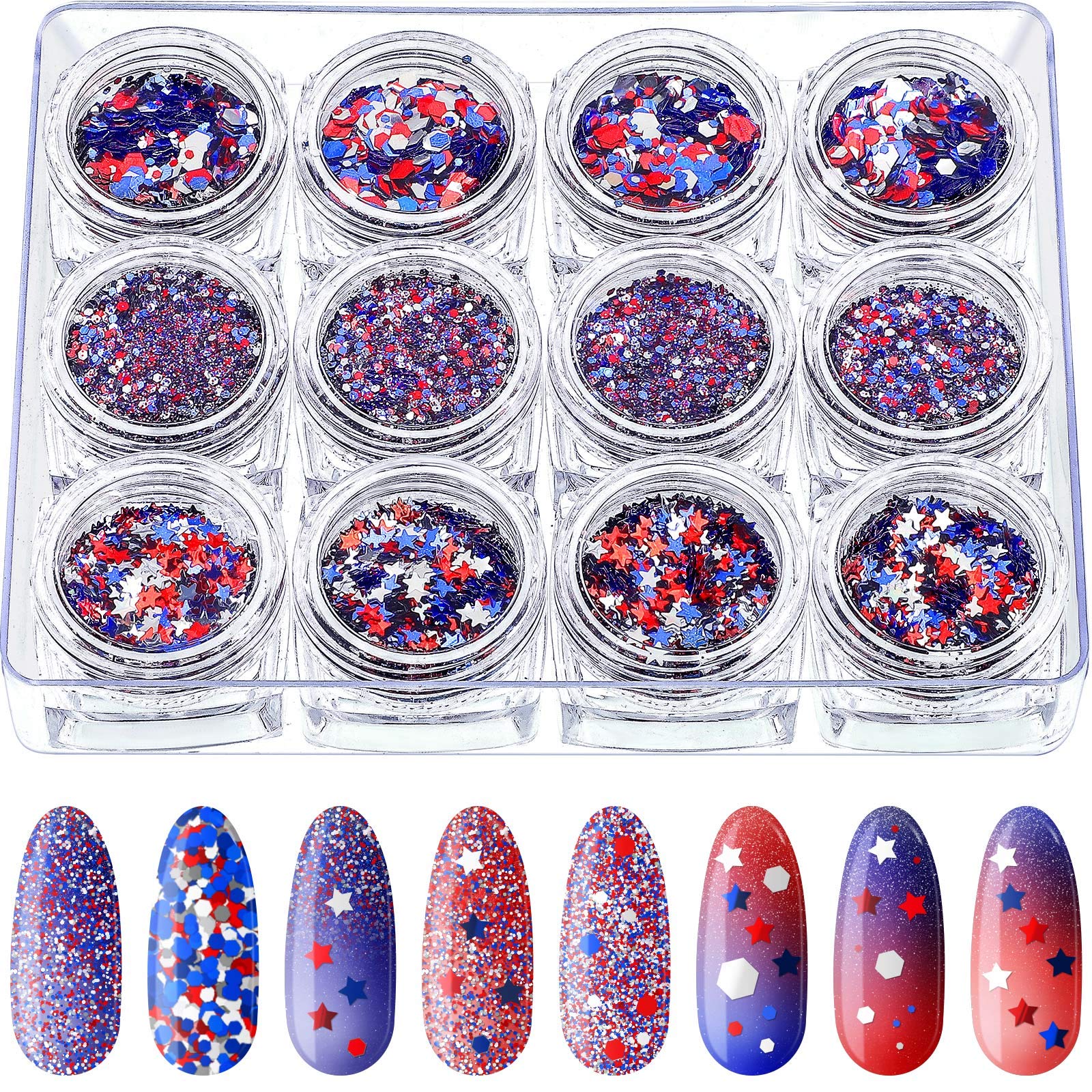 4th of July Nail Art - Rhinestones Unlimited