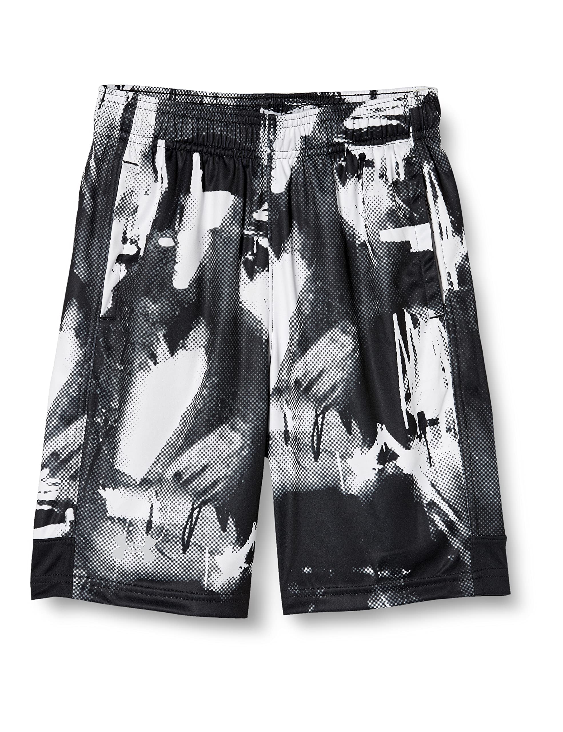 Under Armour Boys UA Velocity Printed 8 Inch Shorts (as1, Alpha, m,  Regular, Medium) Black/White | Sportshorts