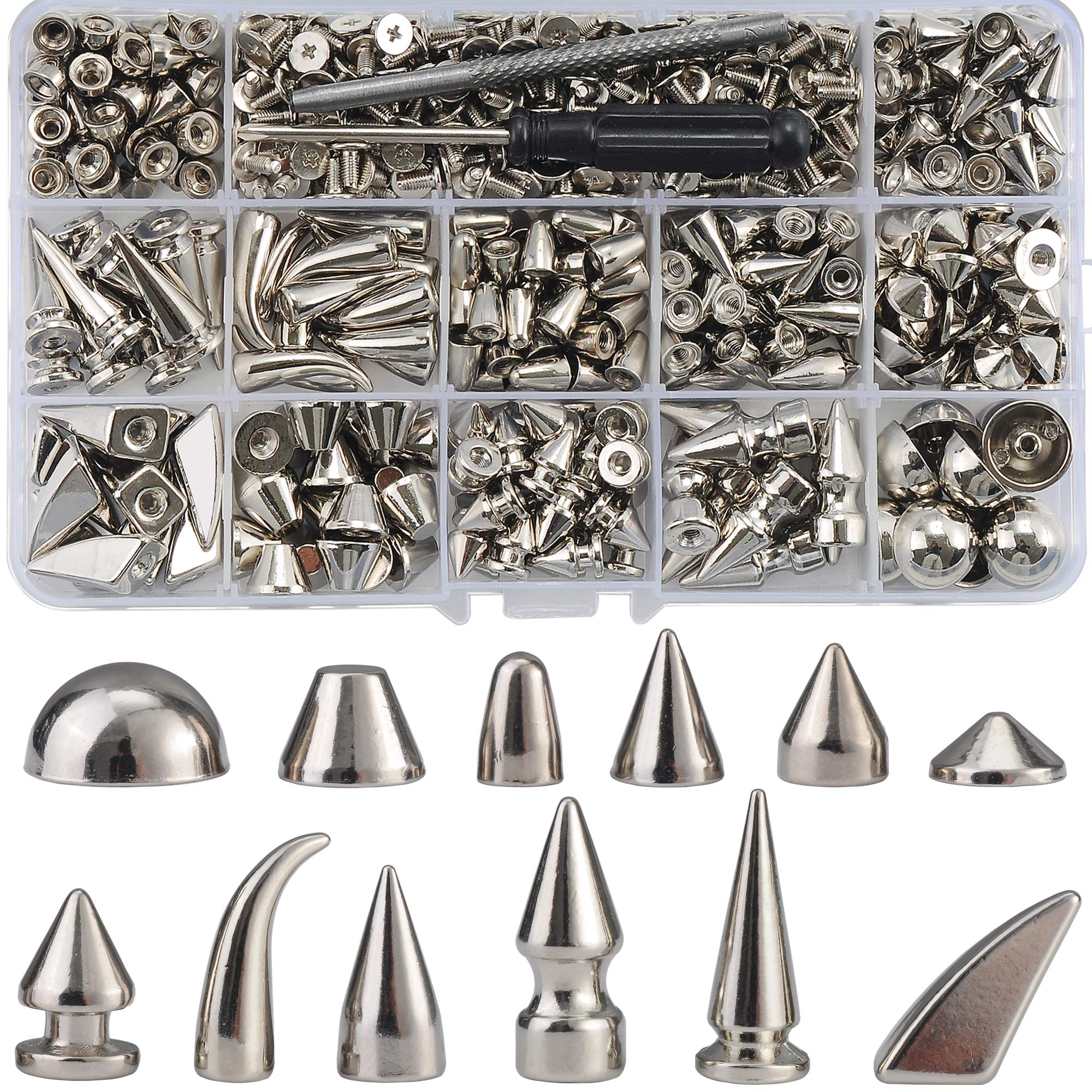 Silver Screw back Cone Spike Studs DIY for Leather Craft Handbag Jacket  Clothing