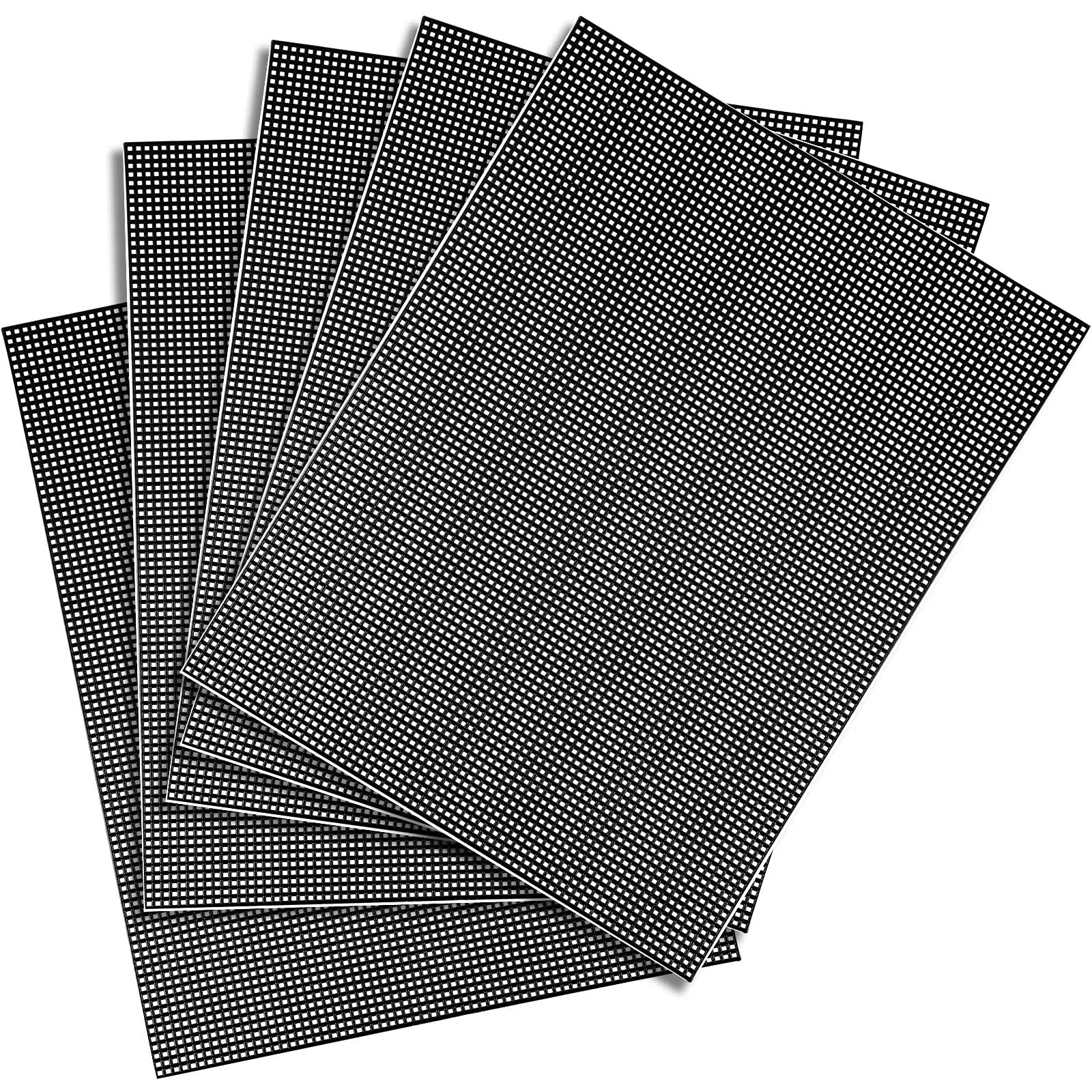5 Pieces Black Plastic Mesh Canvas Plastic Mesh Sheets for Embroidery  Crafting Knit and Crochet Projects Acrylic Yarn Crafting, 13.2 x 10.2 Inch