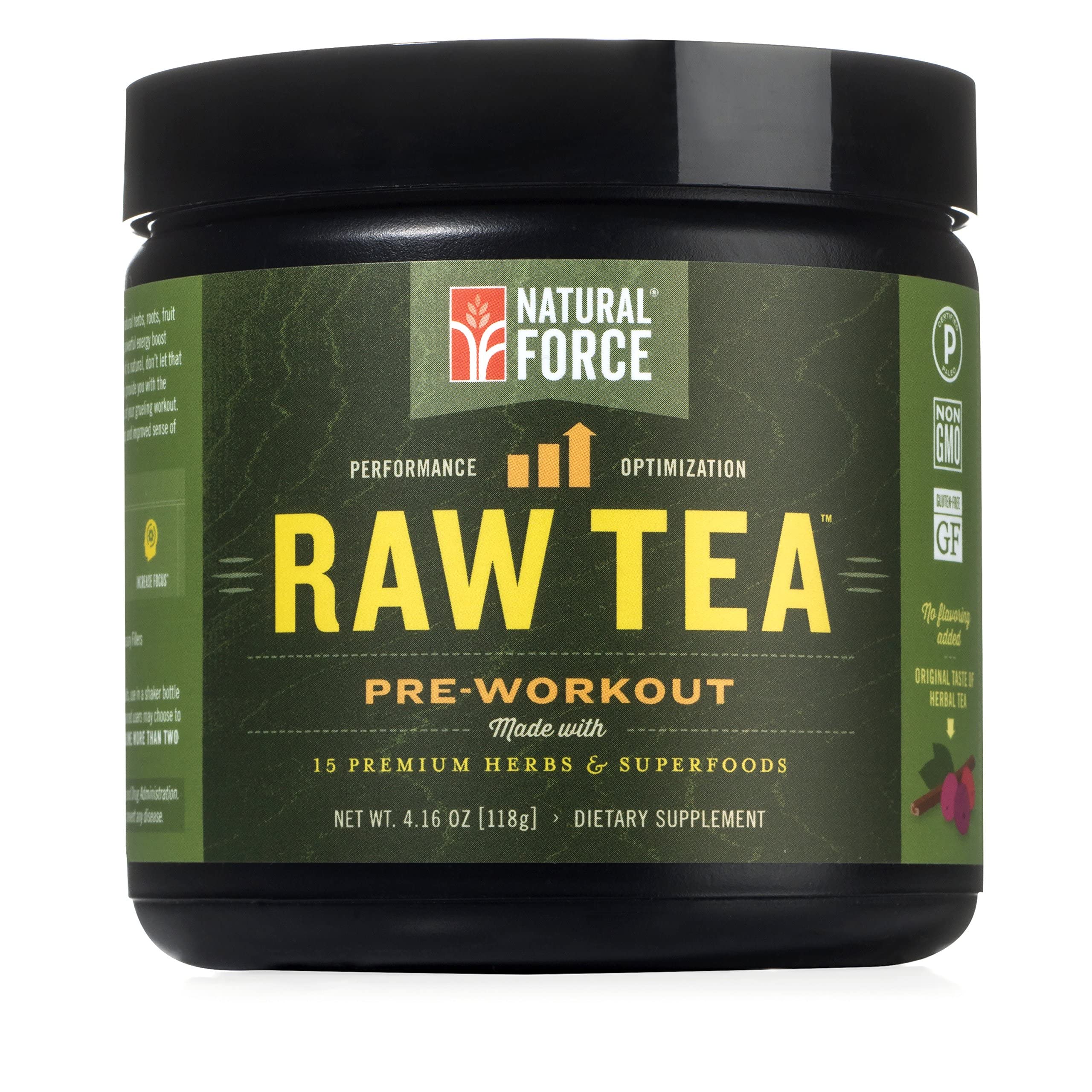 Natural Force Raw Tea Pre Workout Powder Original Flavor 15 Premium