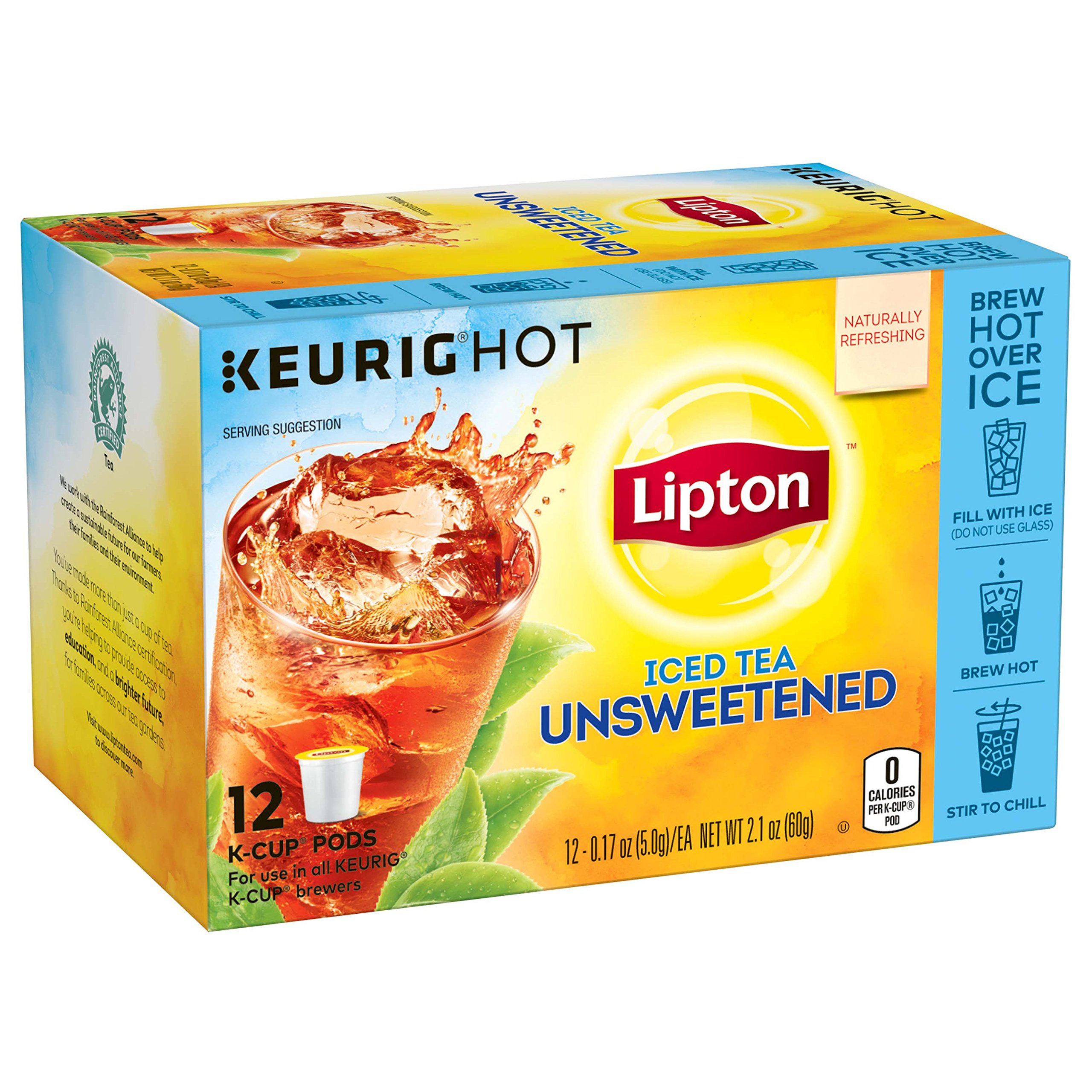 Lipton Iced Tea K-Cups, Unsweetened Black Tea, 24 Pods
