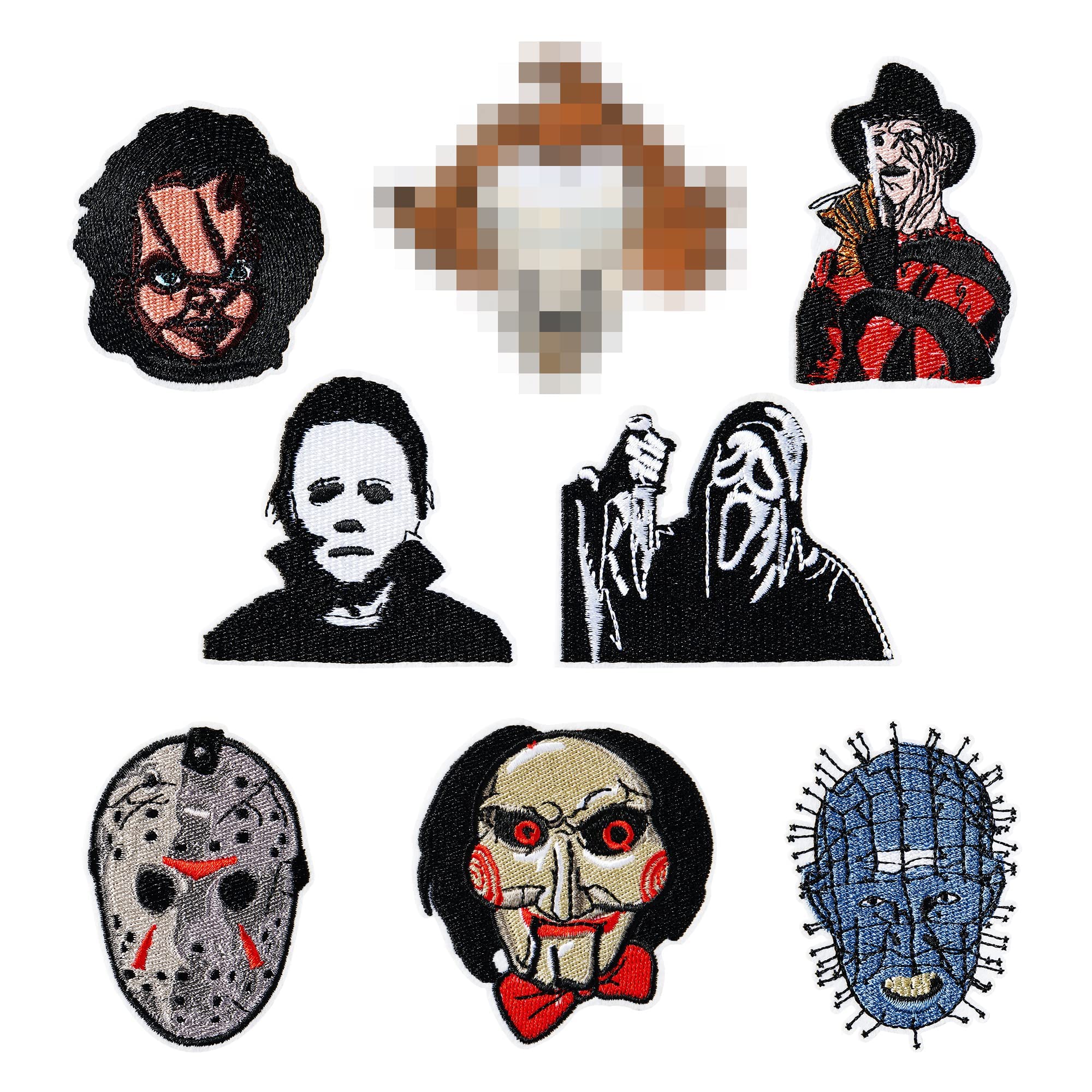 Kirako 8Pcs Horror Classic Movie Characters Embroidered Patches Sew on/Iron  on Applique Repair Patch Halloween DIY Craft Accessories for Clothing  Jackets Jeans Pants Dress Backpacks Hats
