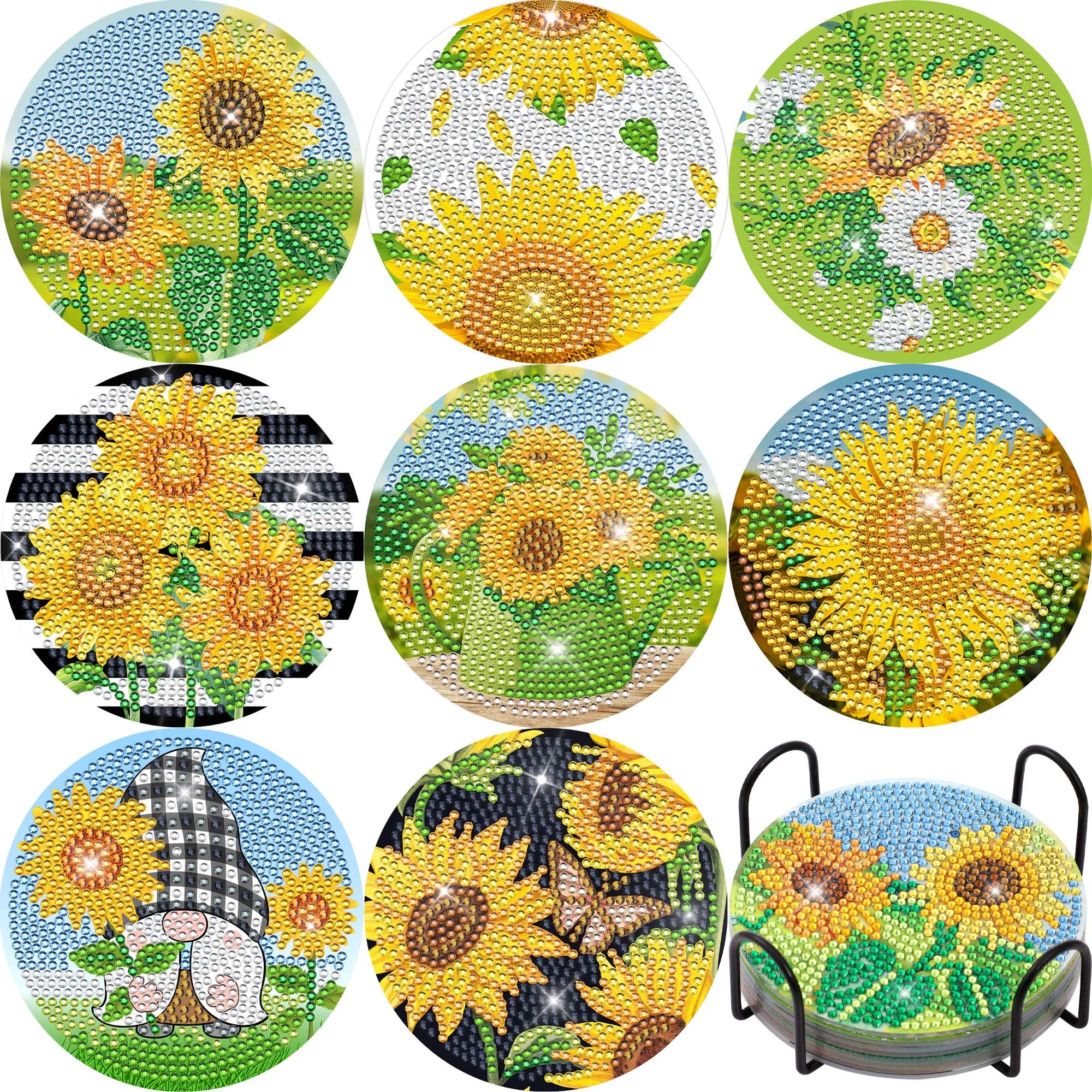 Sunflower Diamond Painting Coasters DIY Diamond Art Coaster 5D