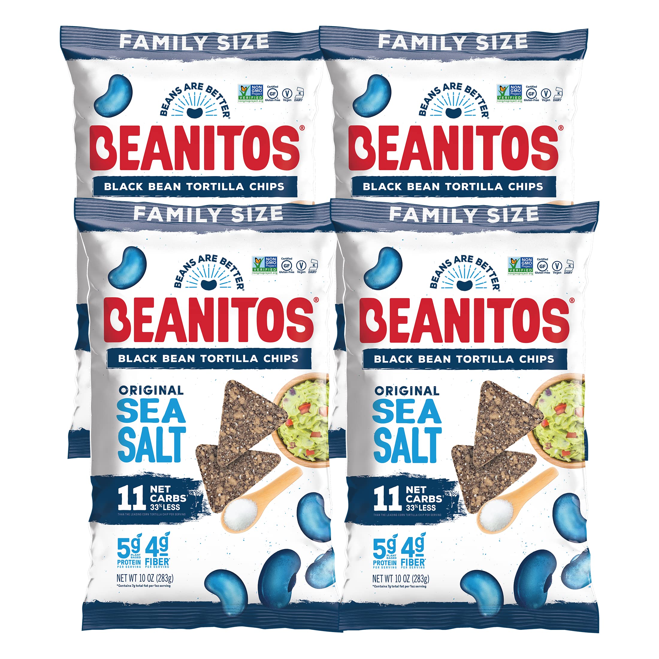  Beanitos Black Bean Chips - Original Sea Salt - (6 Pack) 5 oz  Bag - Black Bean Tortilla Chips - Vegan Snack with Good Source of Plant  Protein and Fiber : Everything Else