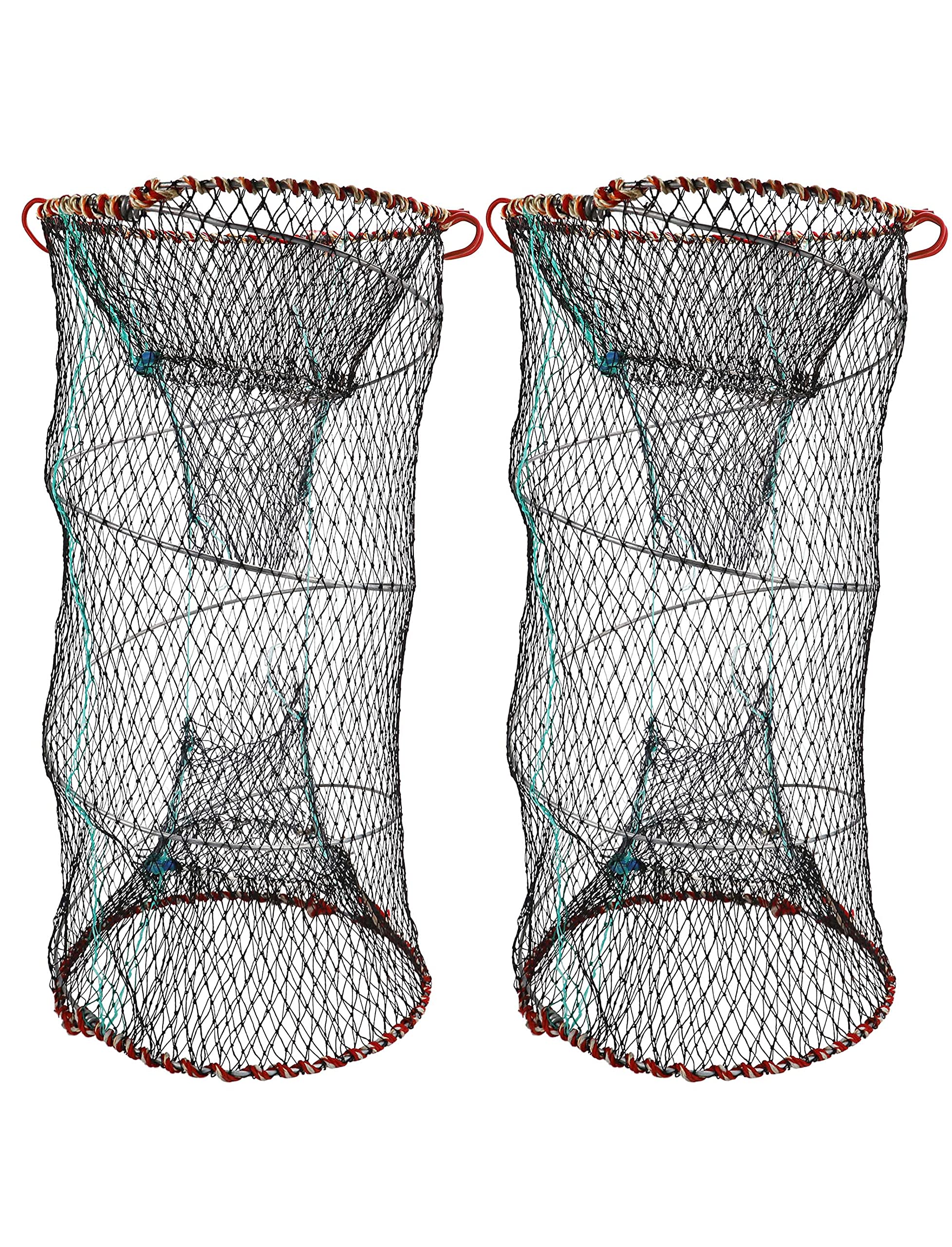 Fish Traps for Bait Fish,Fishing Bait Trap,Foldable 6/12 Holes Automatic  Fishing Net Landing Trap Cast Dip Cage Fish Shrimp Minnow Crayfish Crab  Baits