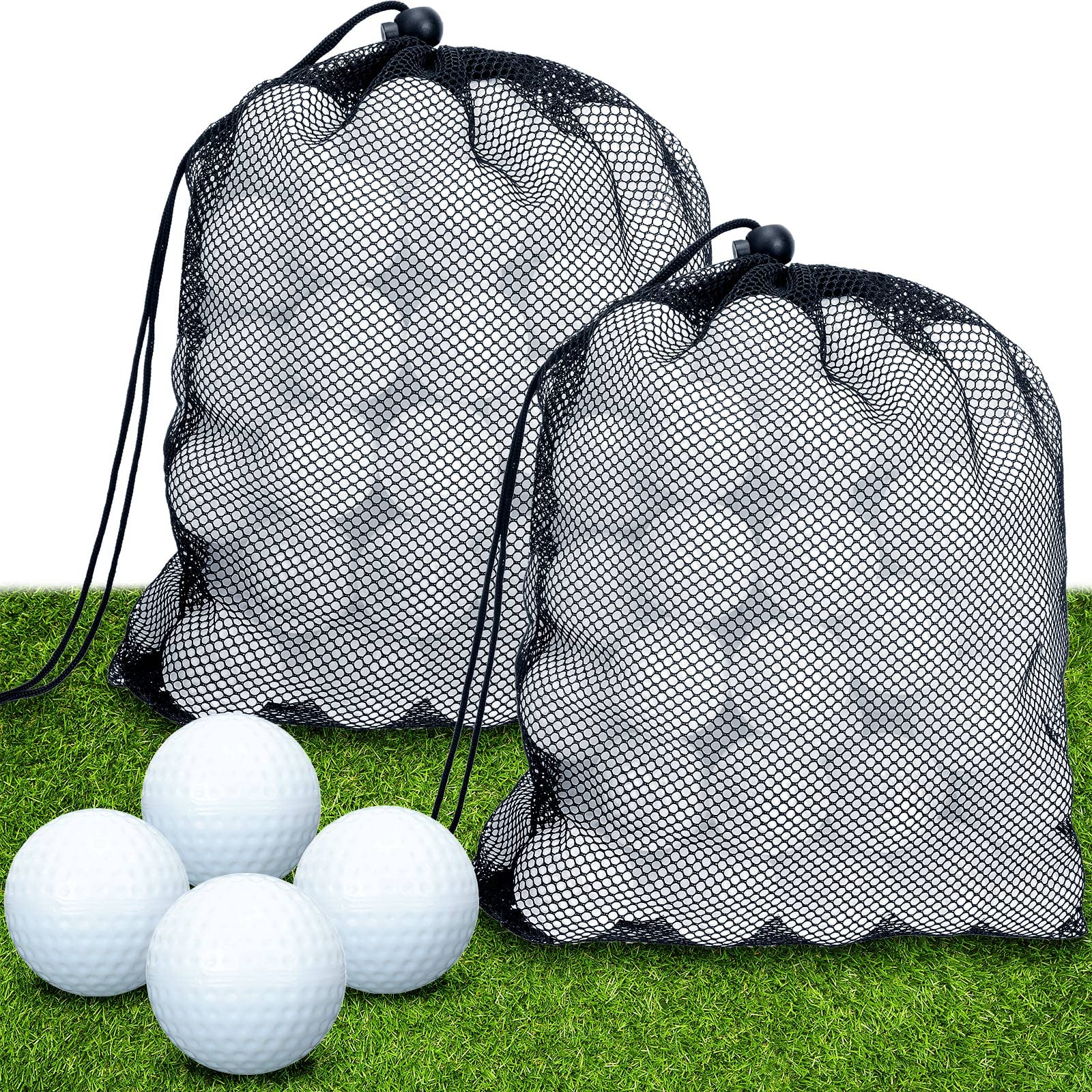 200 Pcs Plastic Practice Golf Balls Limited Flight Training Golf Balls  Swing Practice Indoor Golf Balls with 2 Pcs Mesh Golf Ball Bags for Home  Indoor Outdoor Backyard Driving Range