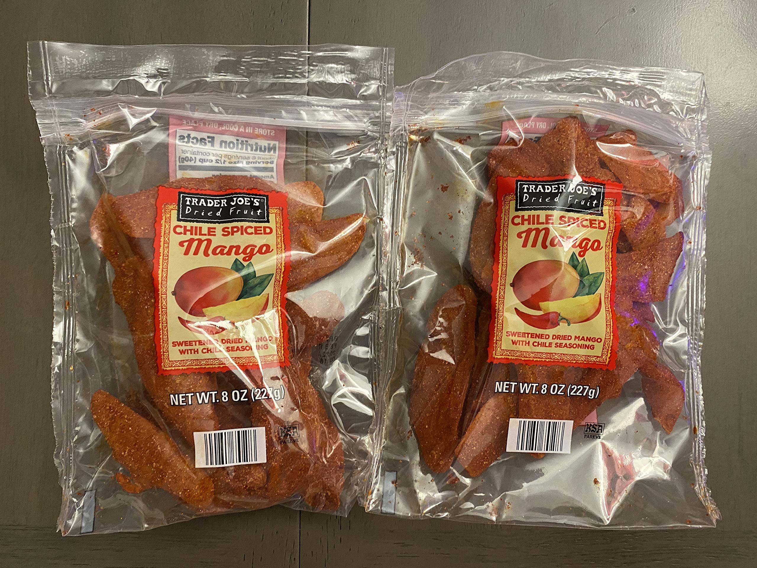 Trader Joes Dried Chile Spiced Mango 2 - 8 Oz Bags