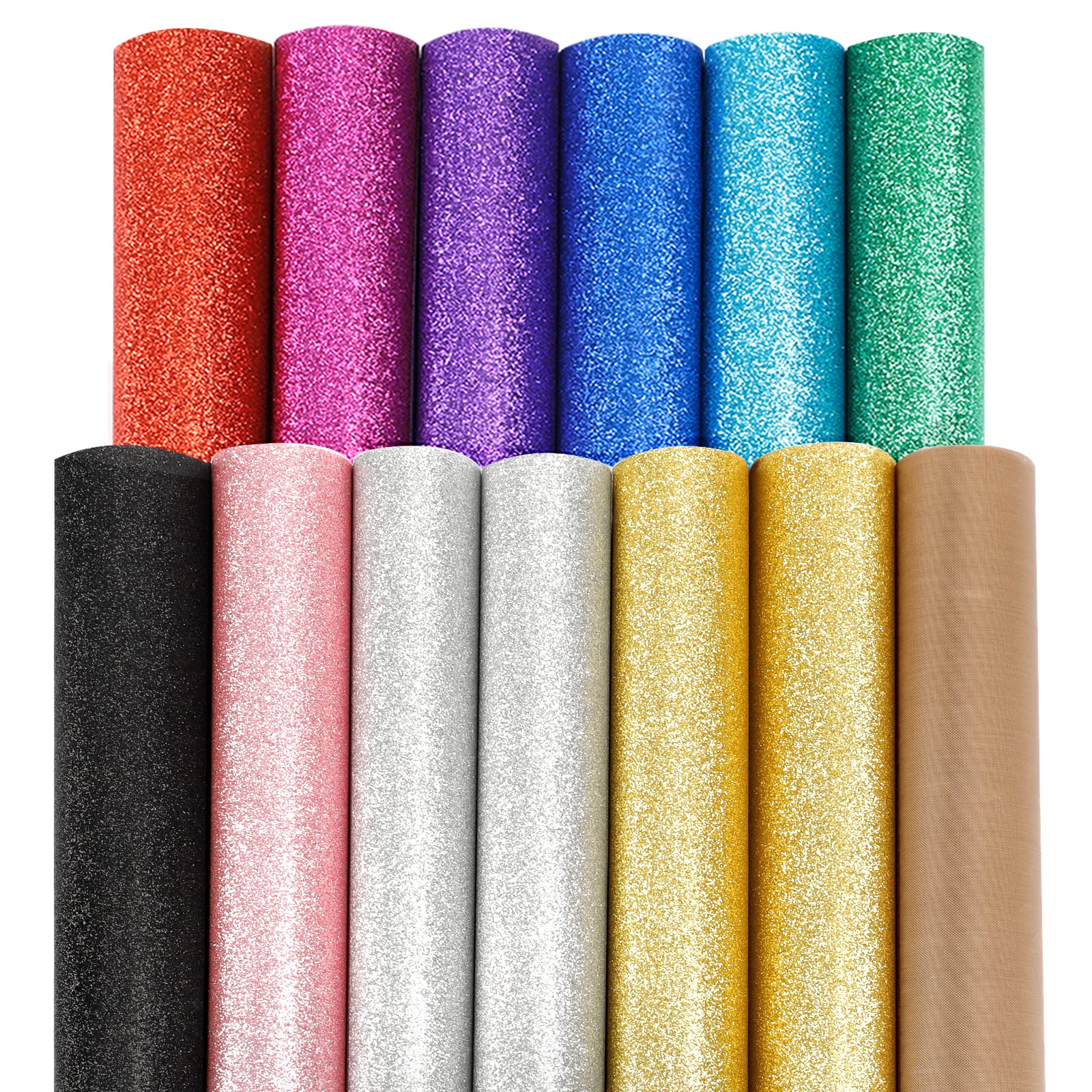 15-Pack HTV Glitter Heat Transfer Vinyl Sheets For T-Shirt 10 x 12