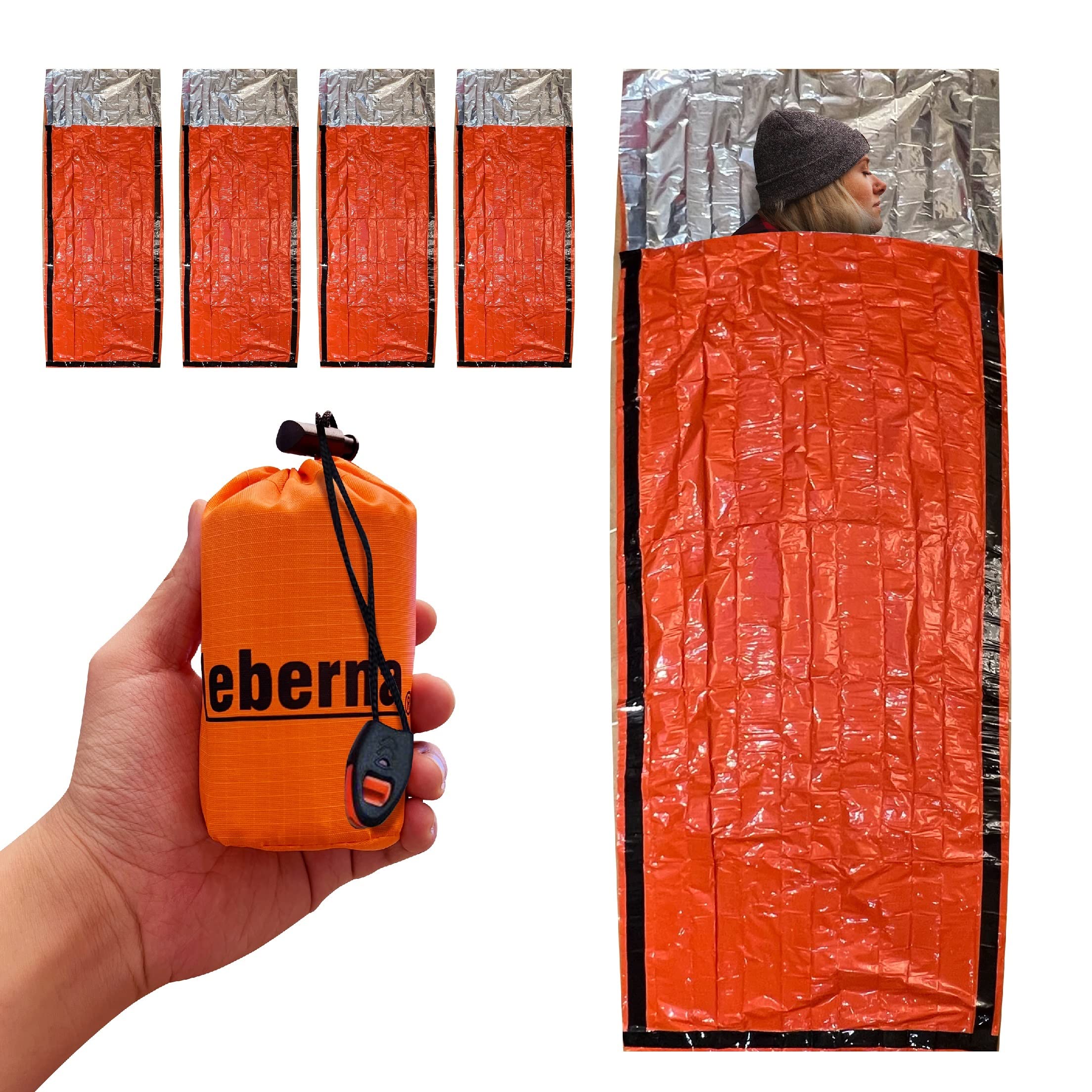 Emergency Sleeping Bag Survival Bag 2 Pack | Survival Sleeping Bag  Emergency Sleeping Bags Emergency Bivy Sack | Portable Emergency Blanket  Survival