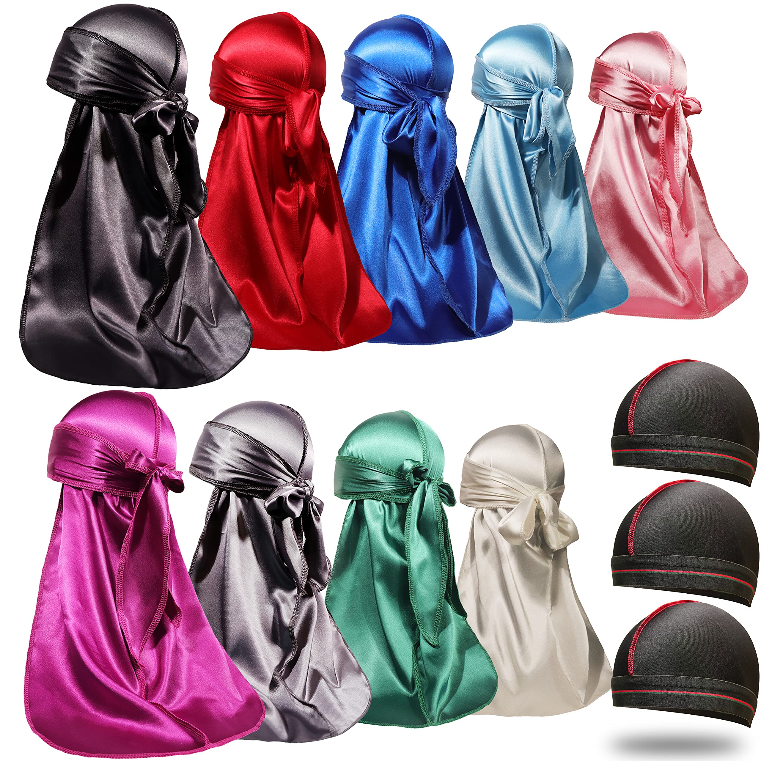 ForceWave 4PCS Designer Silk Durags - Luxury Silky Durags for Men Designer  Durag | Durag Pack | Durag Waves For Men