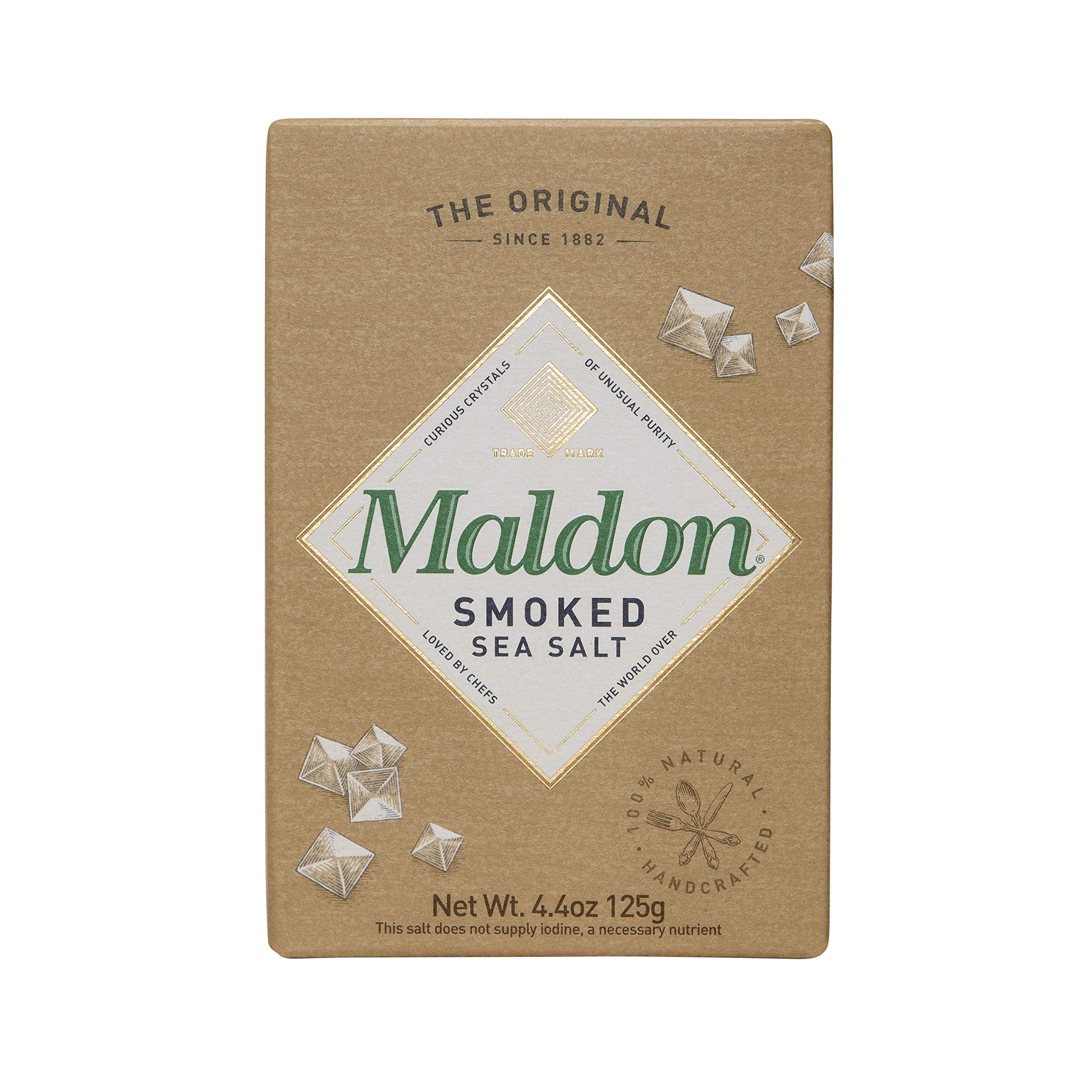 Maldon Salt, Sea Salt Flakes, 8.5 oz (240 g), Kosher, Natural, Handcrafted,  Gourmet, Pyramid Crystals (Packaging May vary)