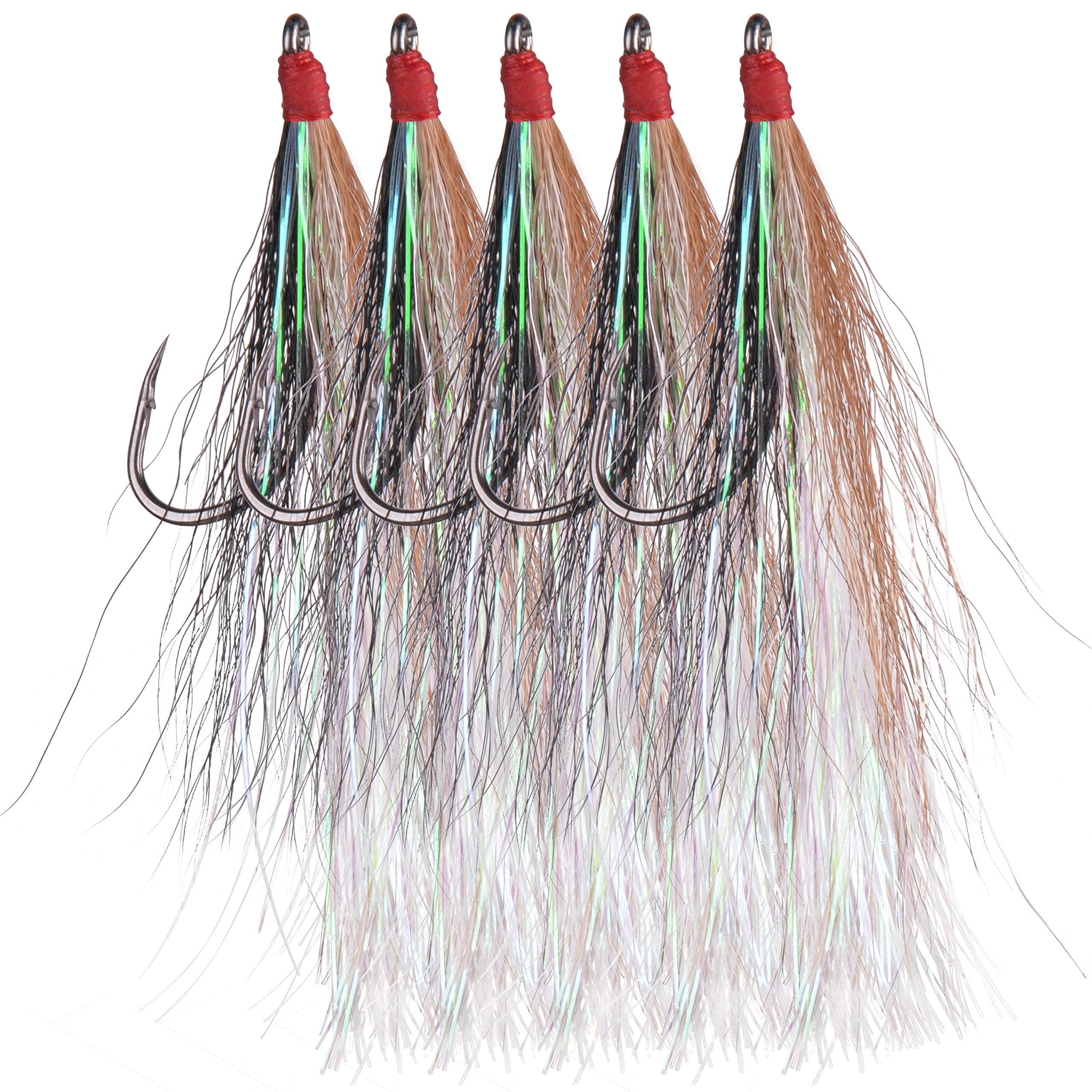 Bucktail Teasers with Hook Saltwater, Fishing Teaser Lures Fluke