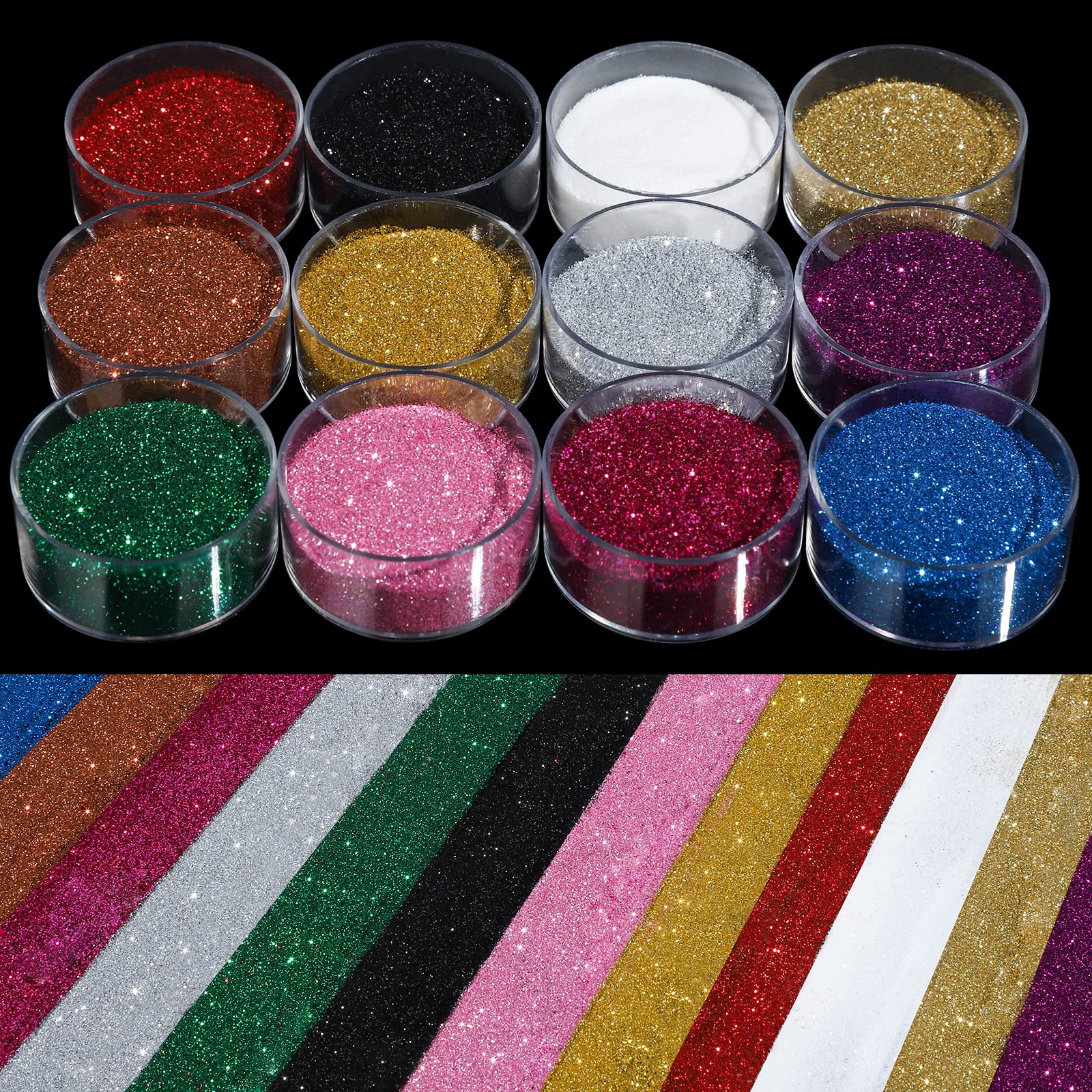 Teenitor Fine Glitter Glitter for Nails Art Extra Fine Glitter Festival  Glitter 5g*12