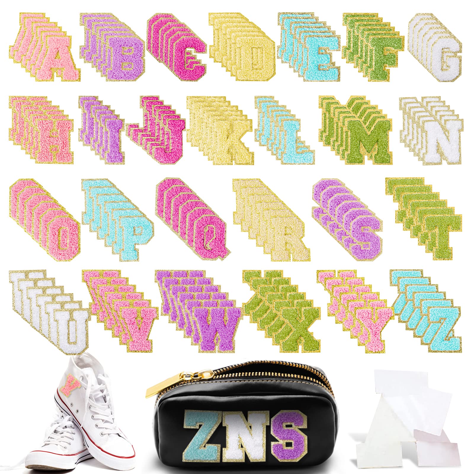 2 PCS 2.4 Inches Chenille Letter Patches, Iron On Letters For Fabric  Clothing/Hat/Bag, A-Z Varsity Letters Iron On Patches