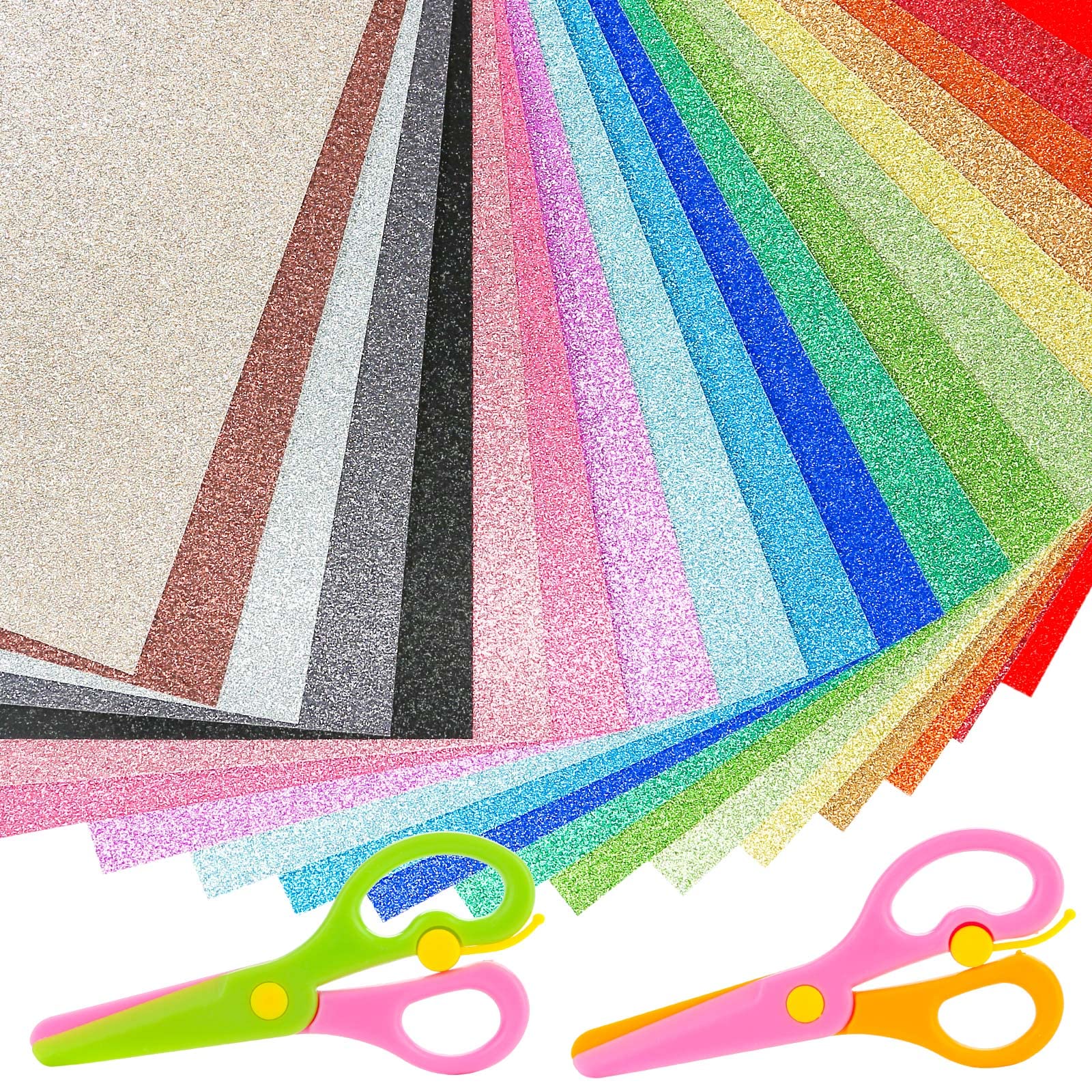 BigOtters Glitter Cardstock Paper 40 Sheets Sparkly Paper Premium Craft  Cardstock with 2 Scissors for Christmas Thanksgiving Gift Box Wrapping  Birthday Party Decor Scrapbook 20 Colors 250GSM