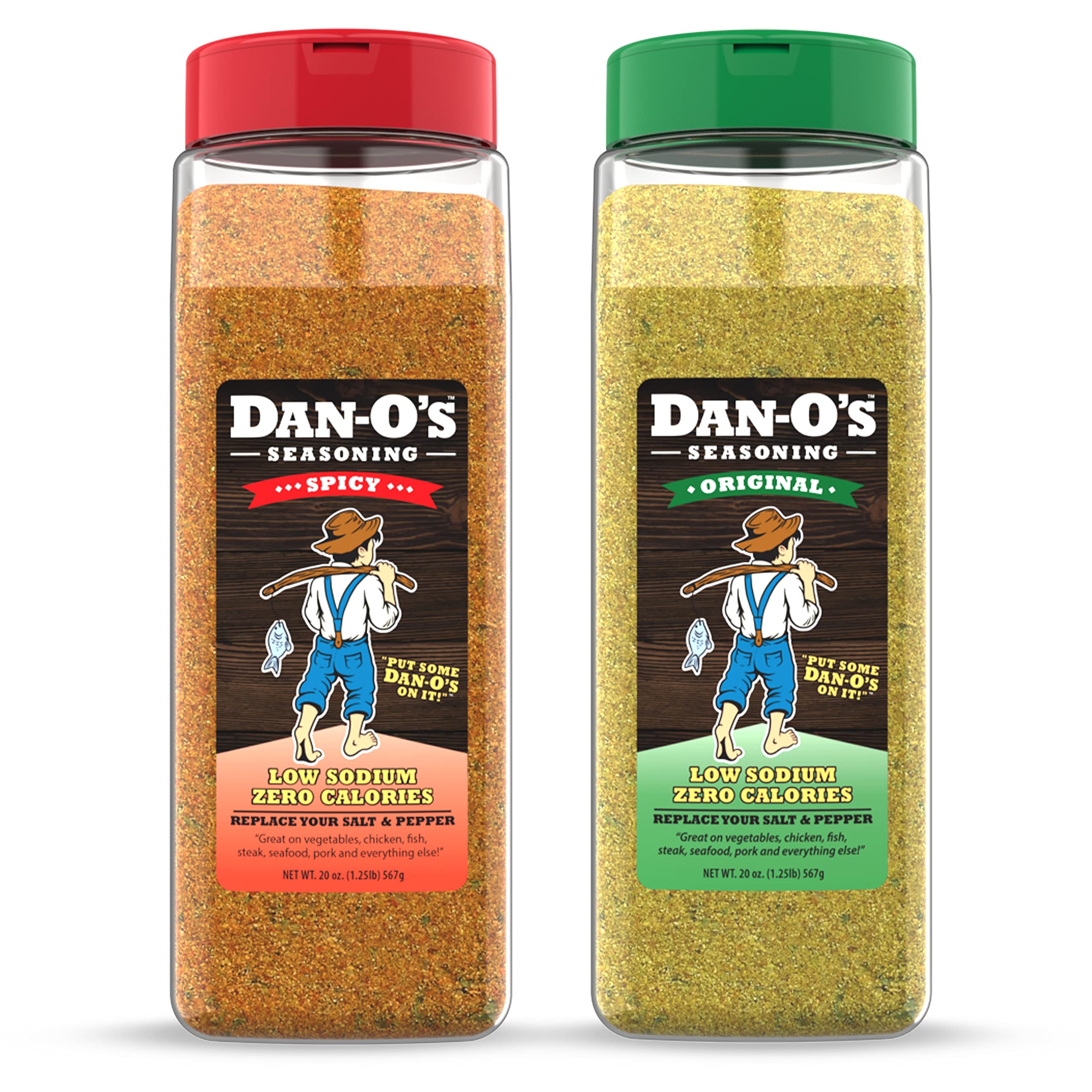 Dan-O's Seasoning Starter Pack - Original & Spicy Flavors, All Natural, Sugar Free, Keto, All Purpose Seasonings, Vegetable Seasoning, Meat  Seasoning, Low Sodium Seasoning, Cooking Spices