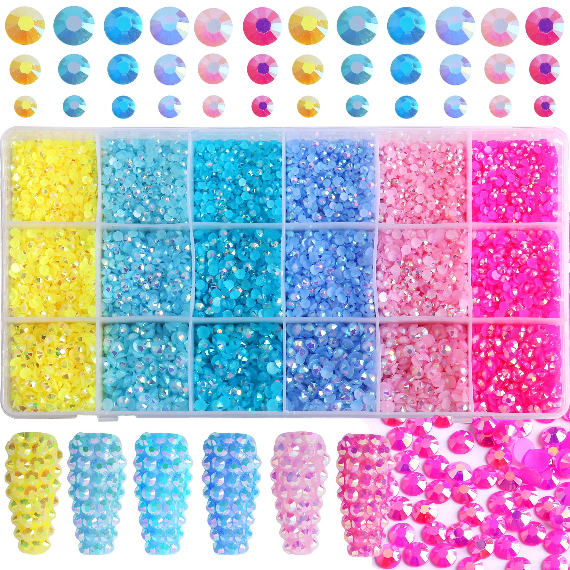 Red Nail Rhinestones for Nails 810Pcs Nail Art Red Crystal Gems Stones Red