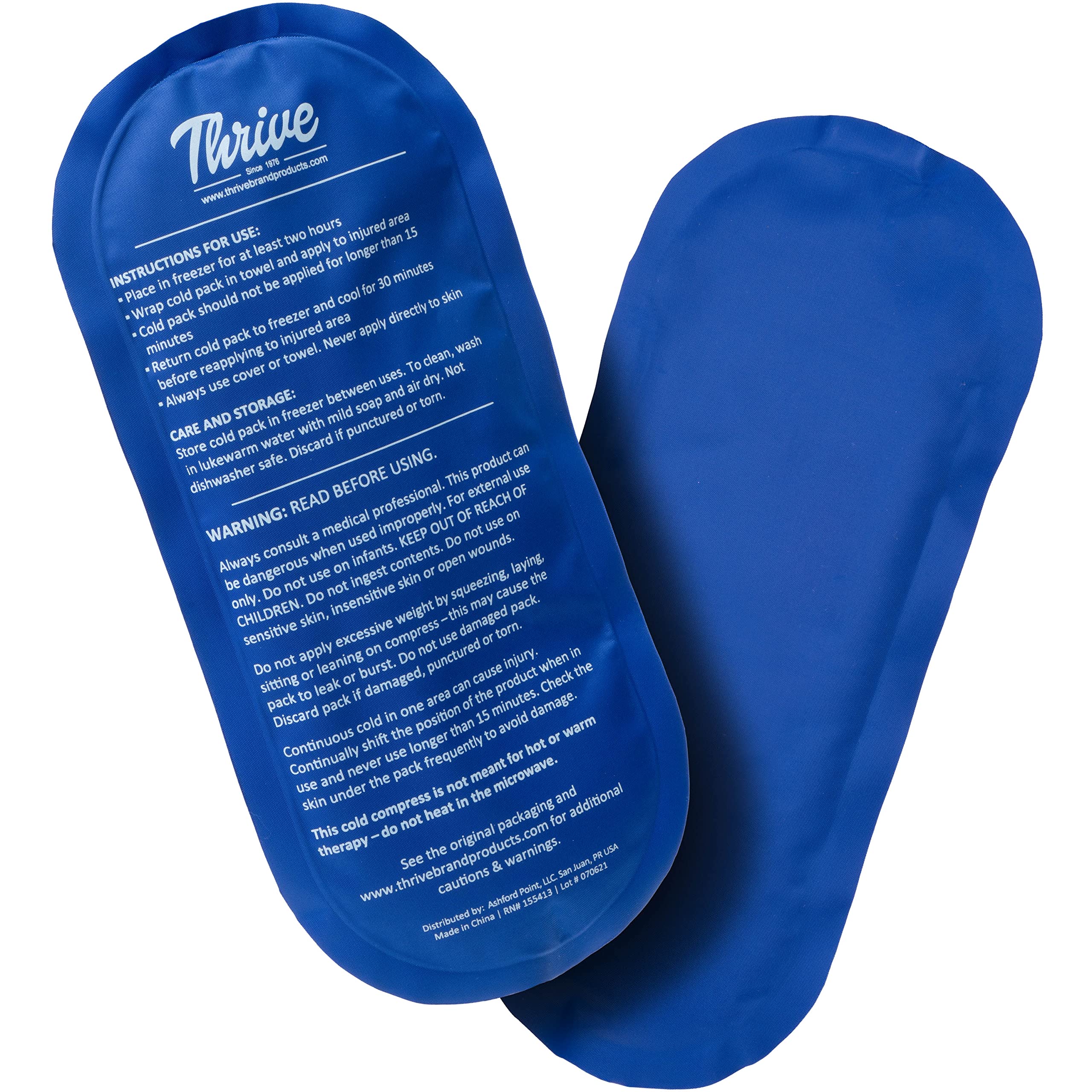 Thrive Cold Compress Ice Packs (2 Count) Reusable Ice Pack for Injury Soft  Touch Gel Ice