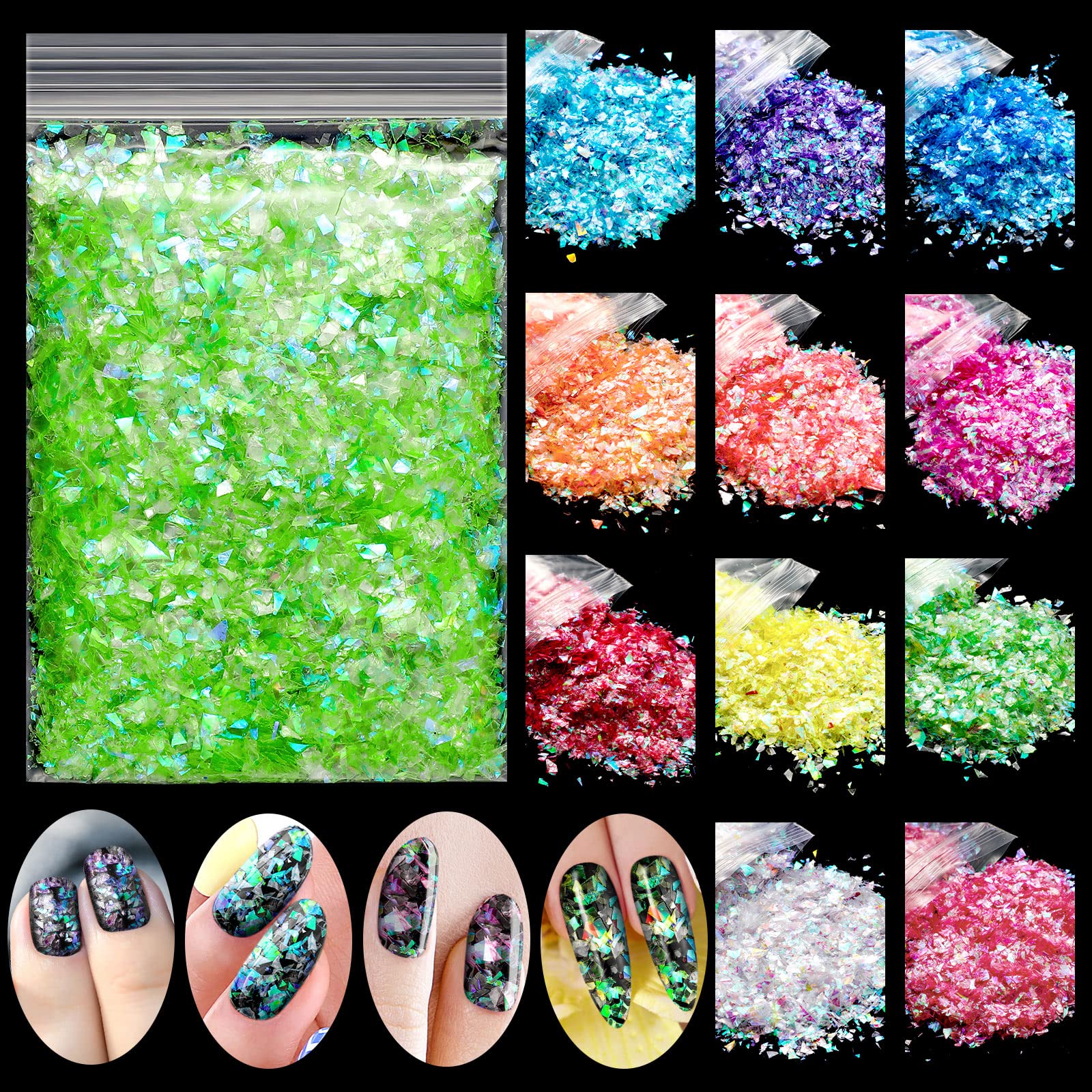 Light Clear Green Natural Mica Flakes For Crafting Projects 1~2 Mm - Nail  Glitter - AliExpress