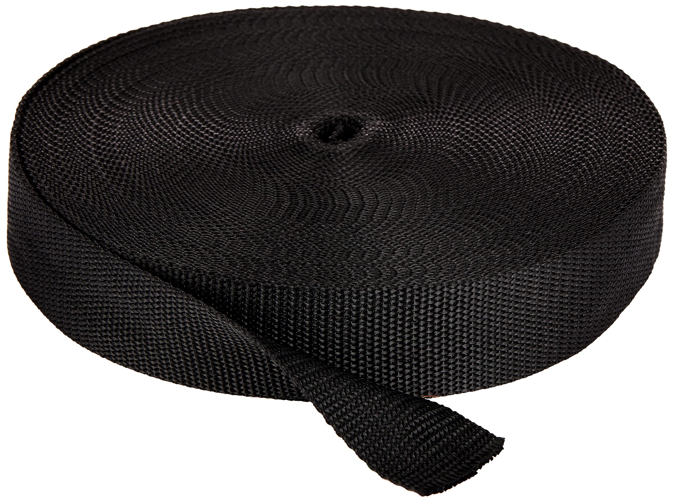 50 Yards Black Polypropylene Webbing, 1 inch Wide Polypro Strap Webbing