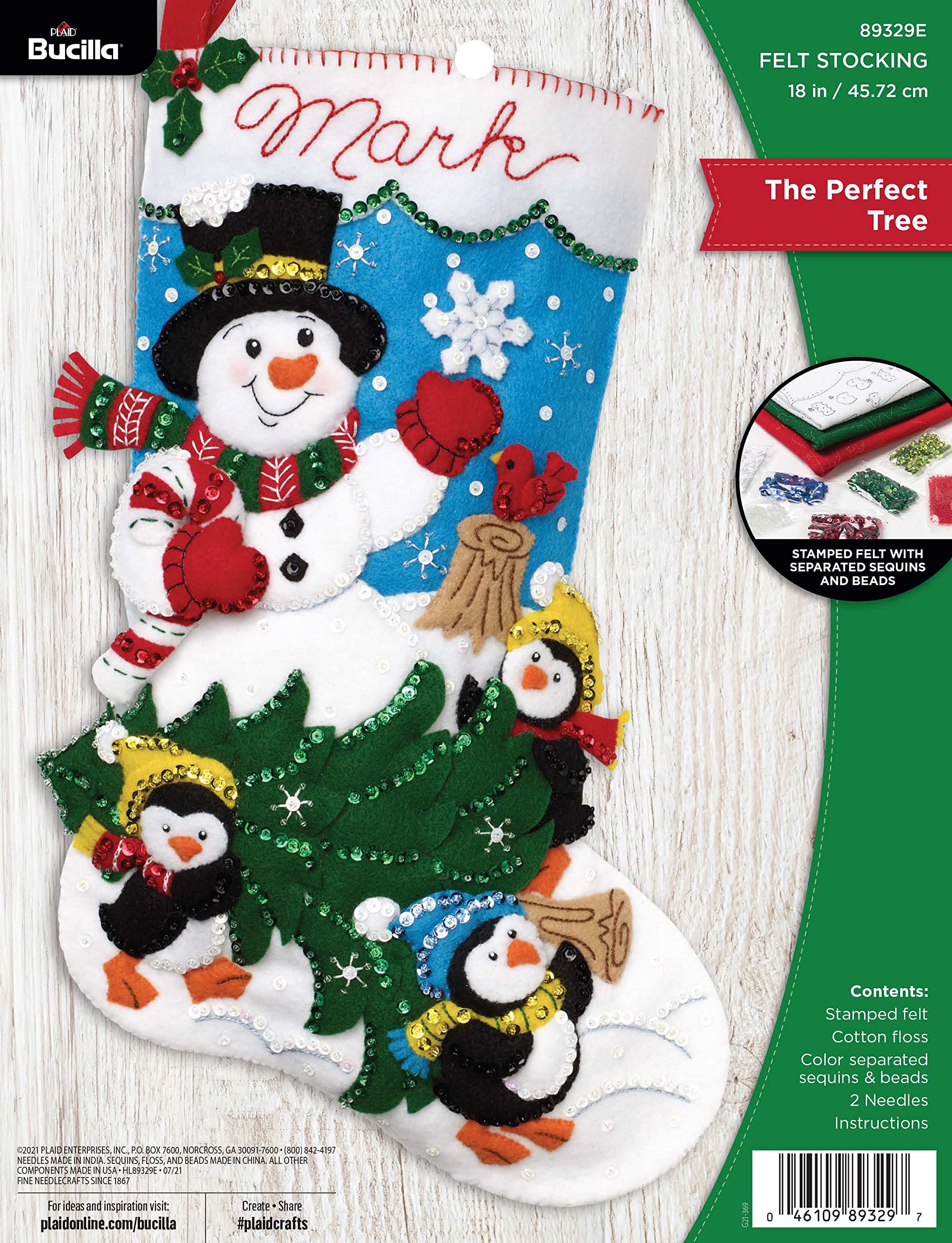 Bucilla Felt Stocking KIT TR The Perfect Tree