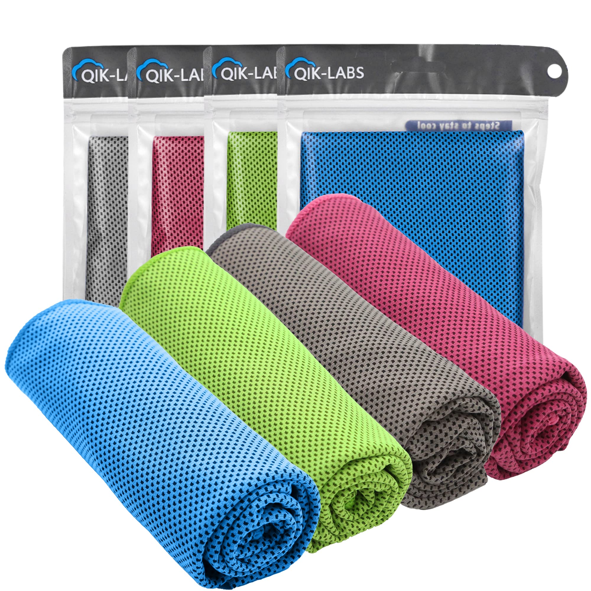 Cooling Towels for Neck and Face 4pc, Cooling Rag Cool Towels for