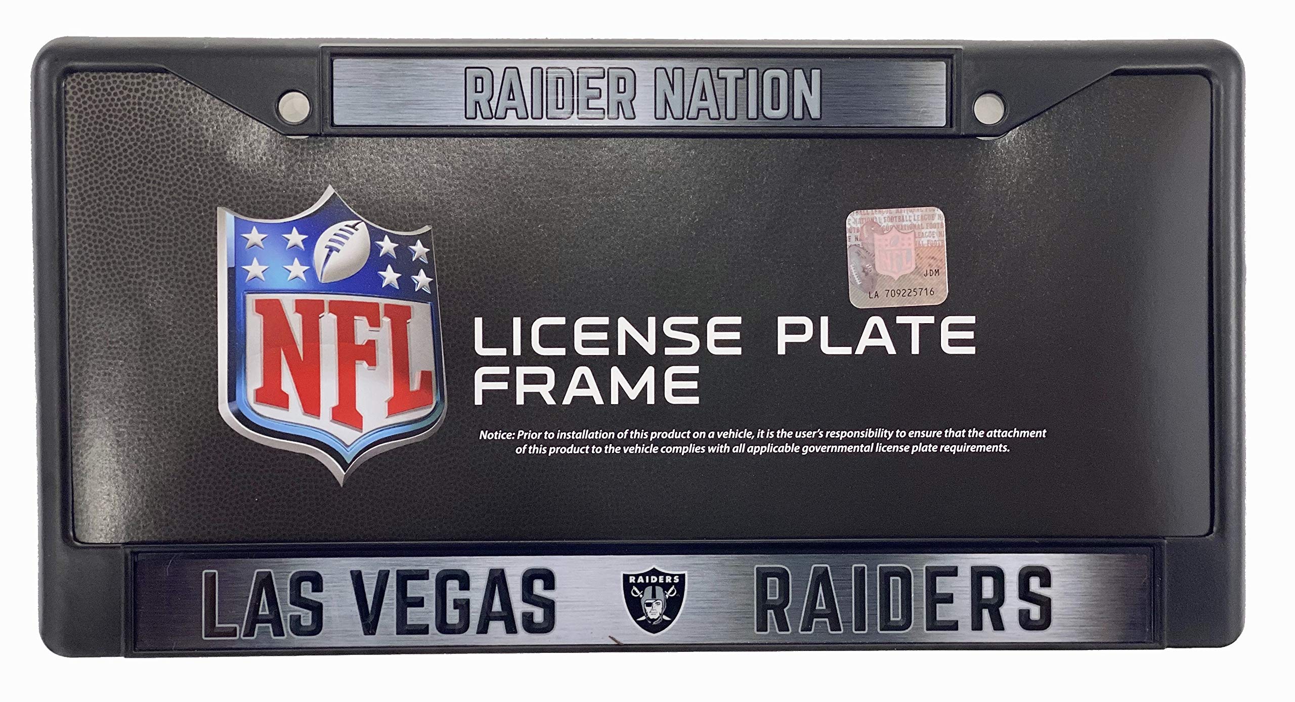 Las Vegas Raiders License Plate Frame Custom Made of Chrome 